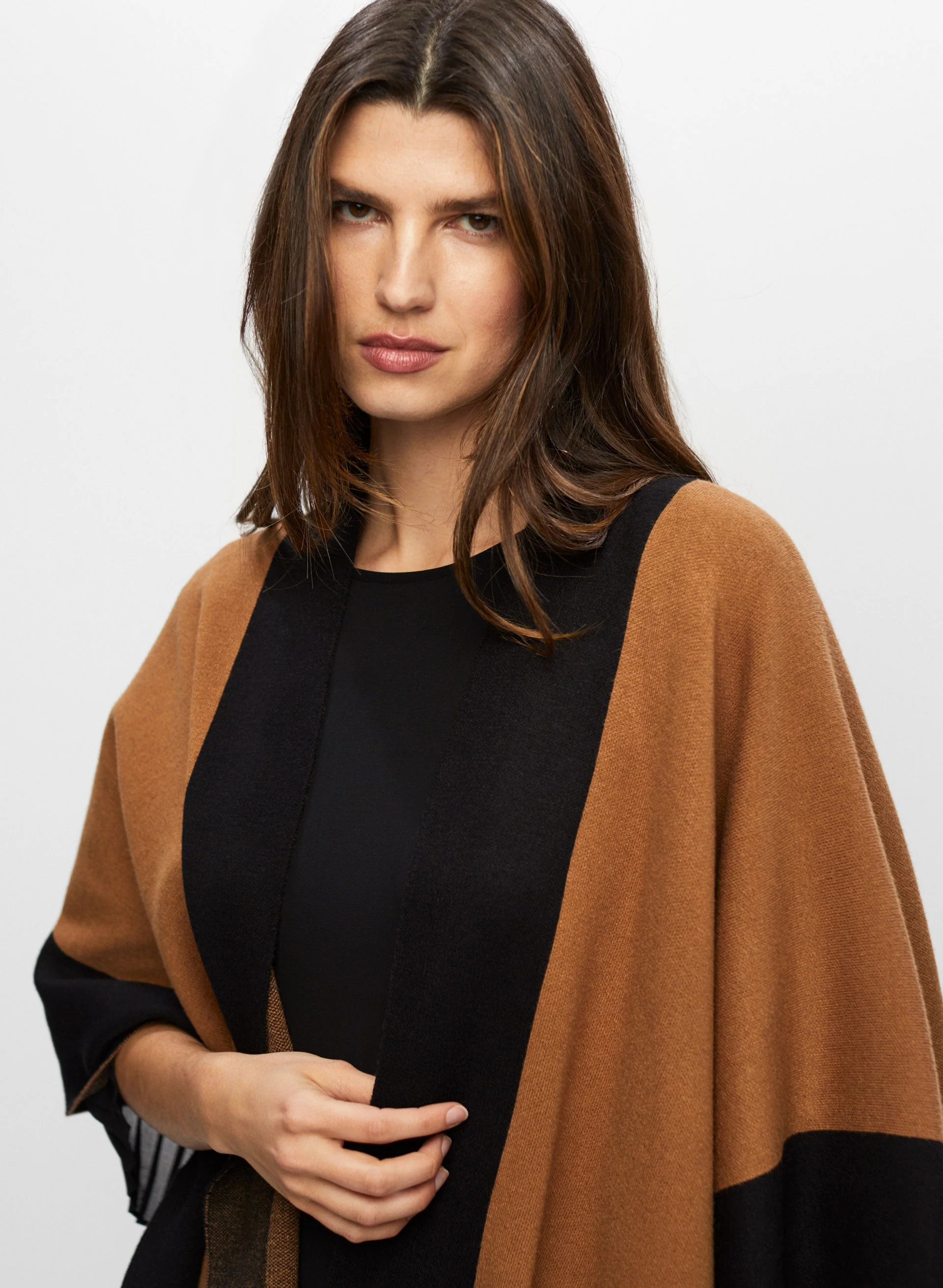Two-Tone Contrast Pashmina Shawl