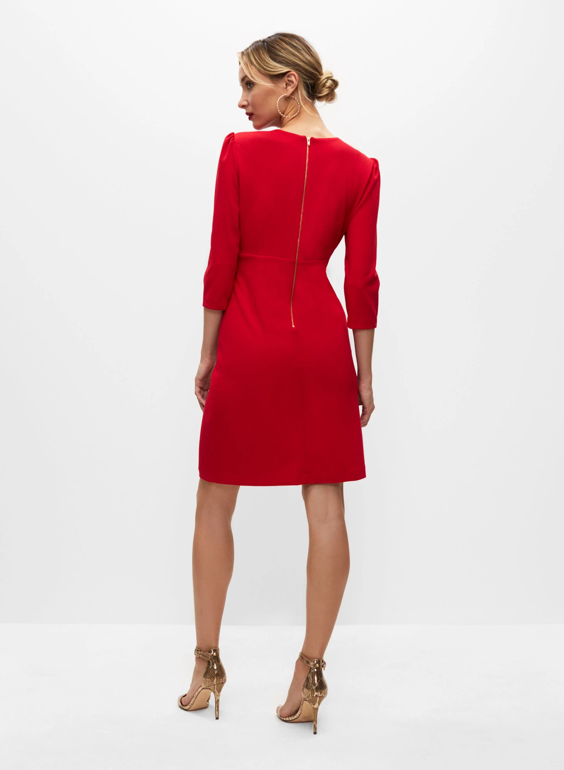 Faux Wrap Flounce Dress