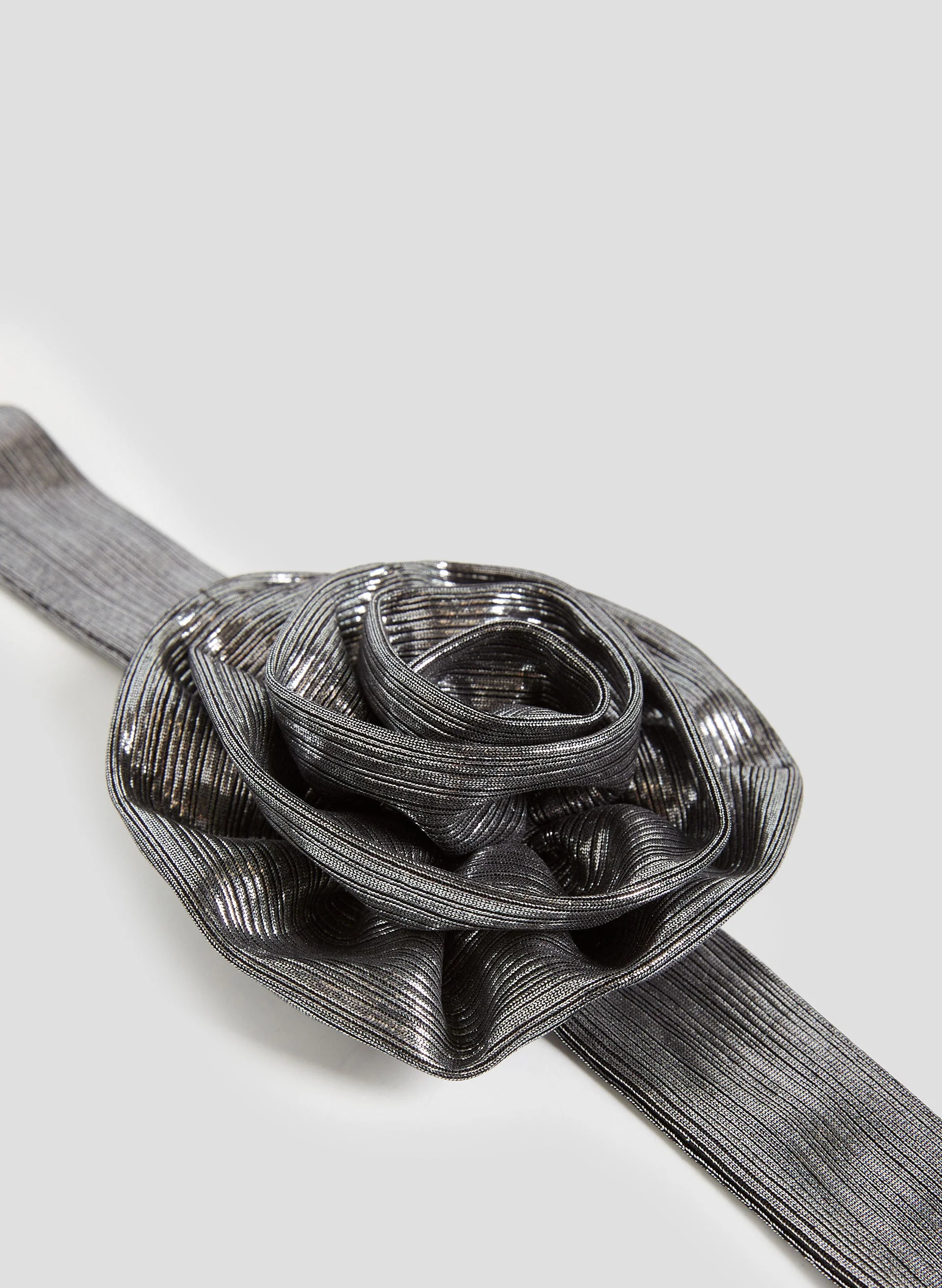 Metallic Rosette Tie Belt