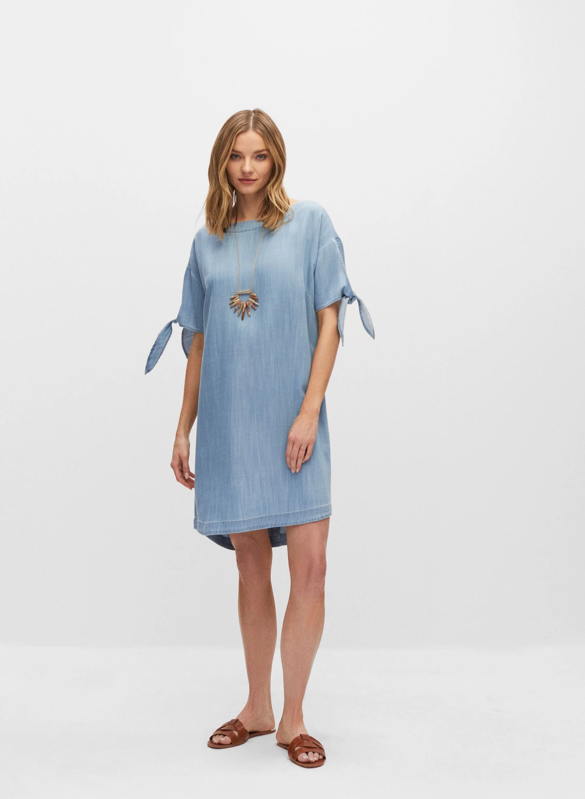 Tencel Tie Sleeve Dress