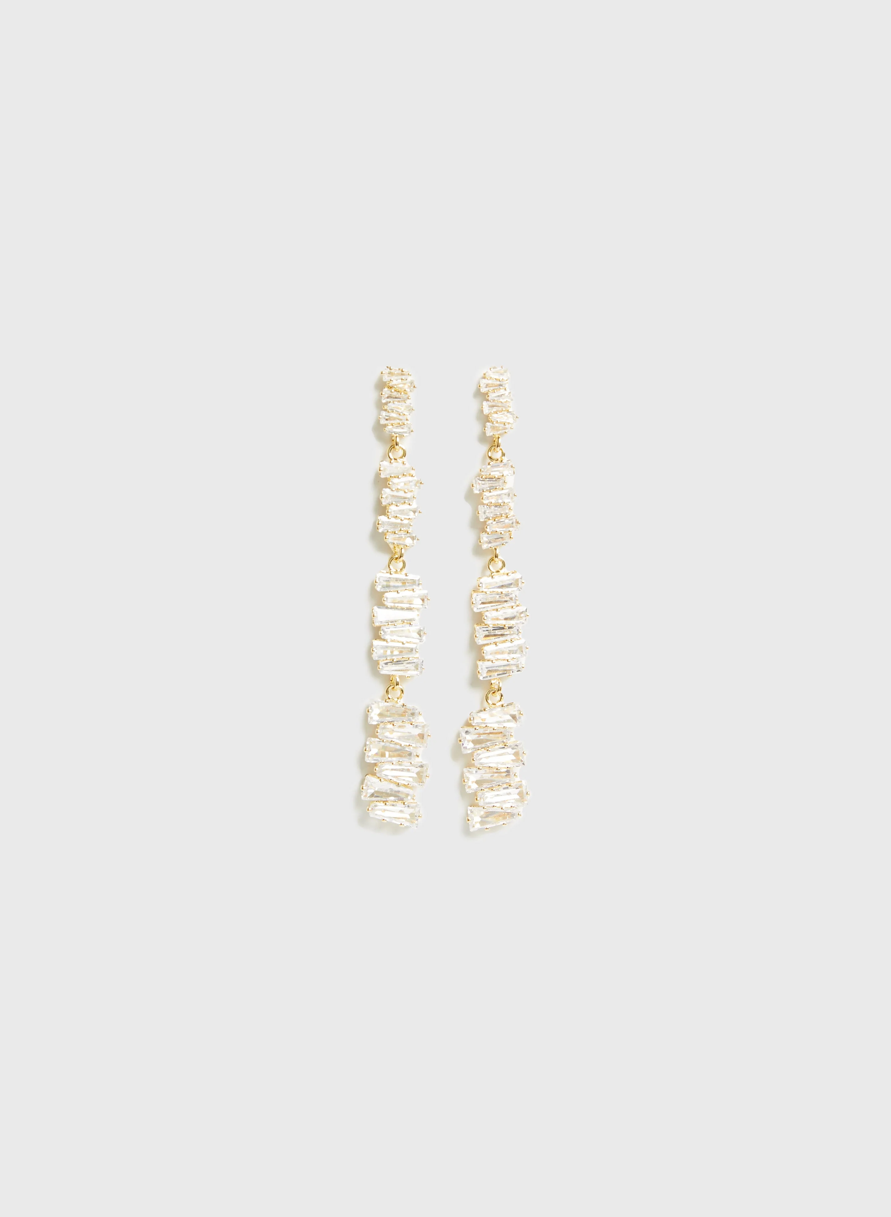 Crystal Baguette Dangle Earrings