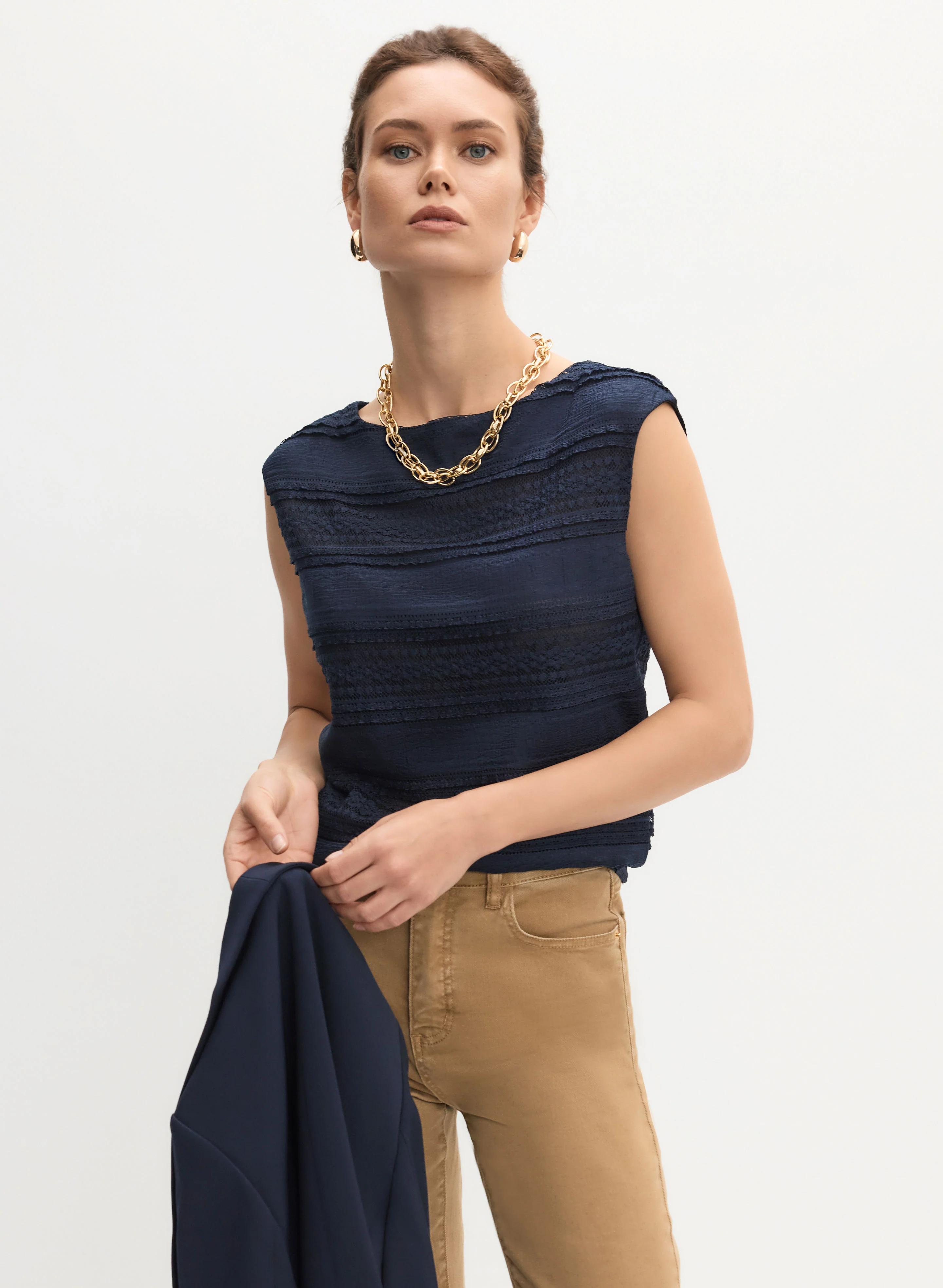Cap Sleeve Lace Detail Top