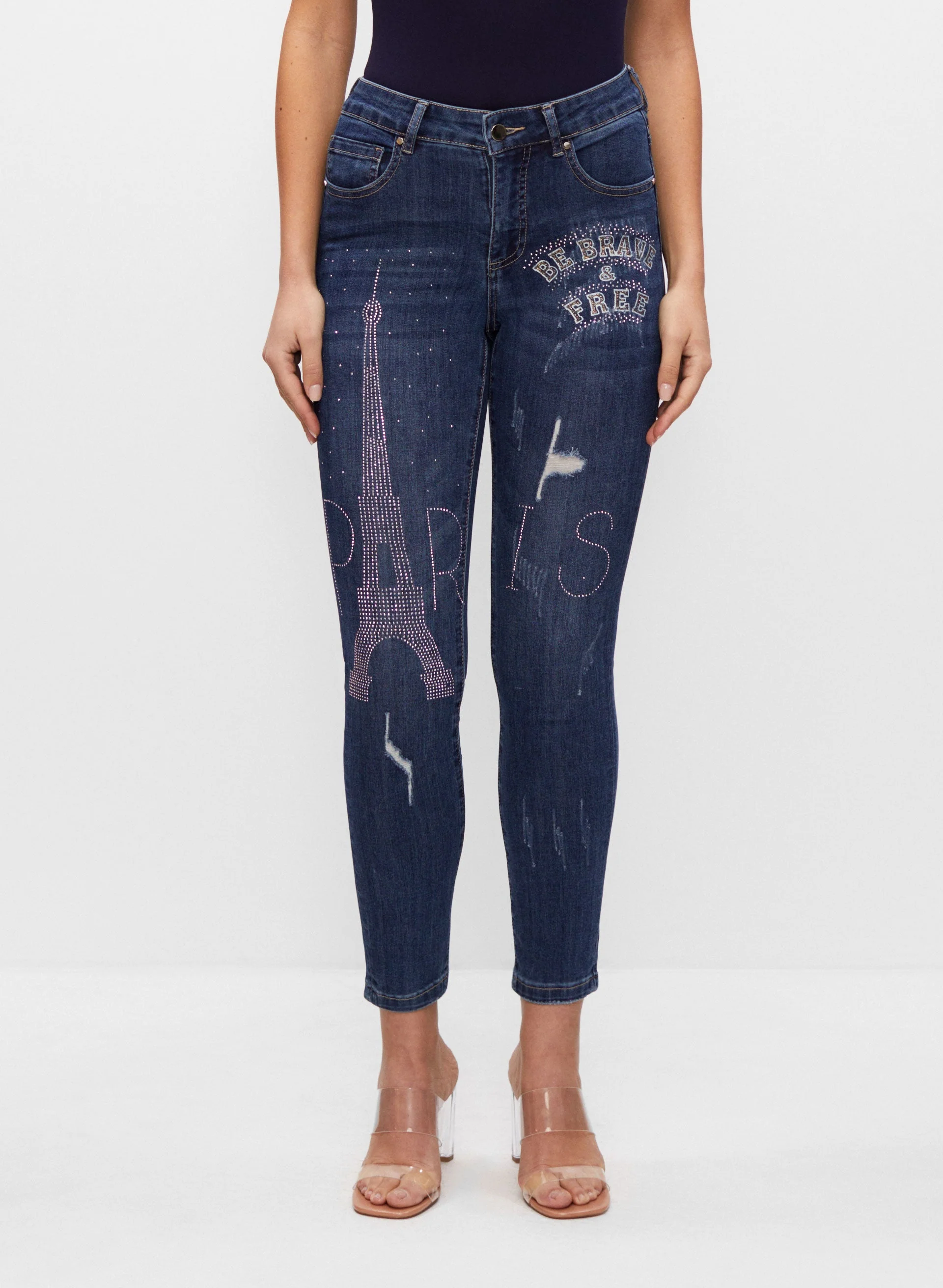 Frank Lyman - Embellished Slim Leg Jeans
