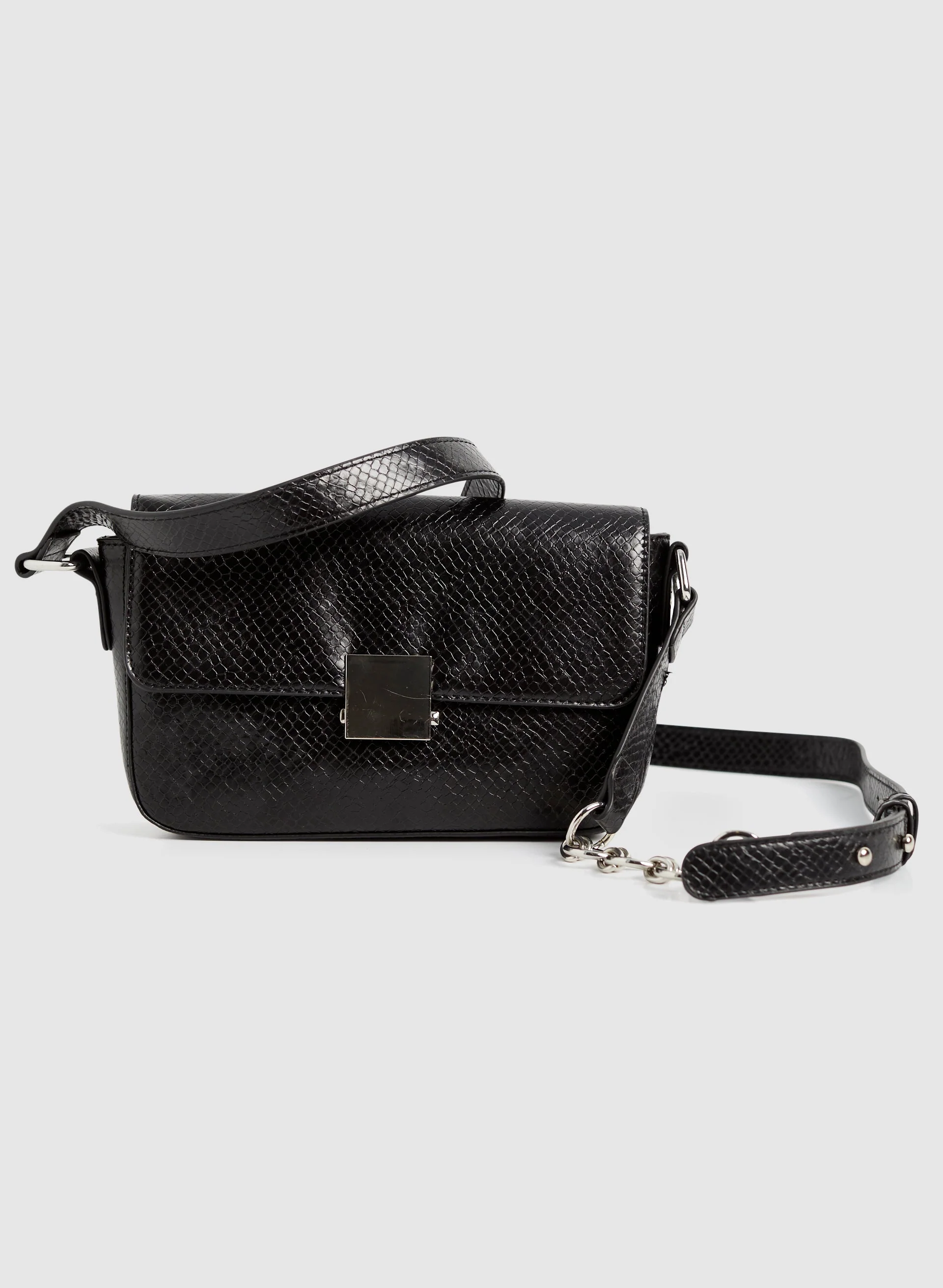 Snakeskin Texture Crossbody Bag