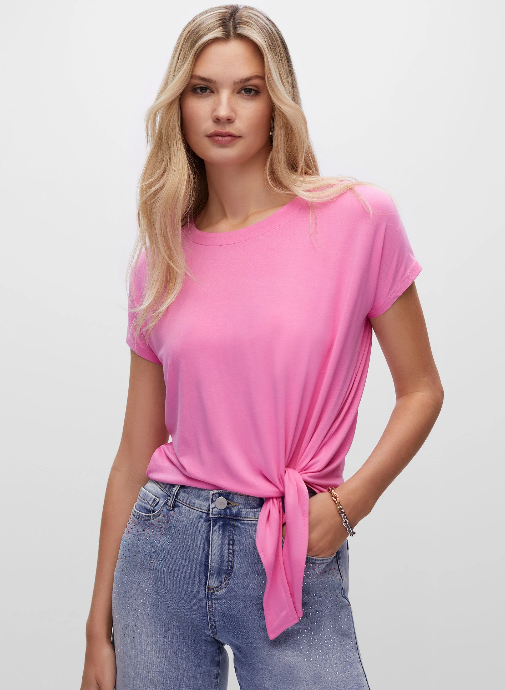 Side Tie Short Sleeve Tee