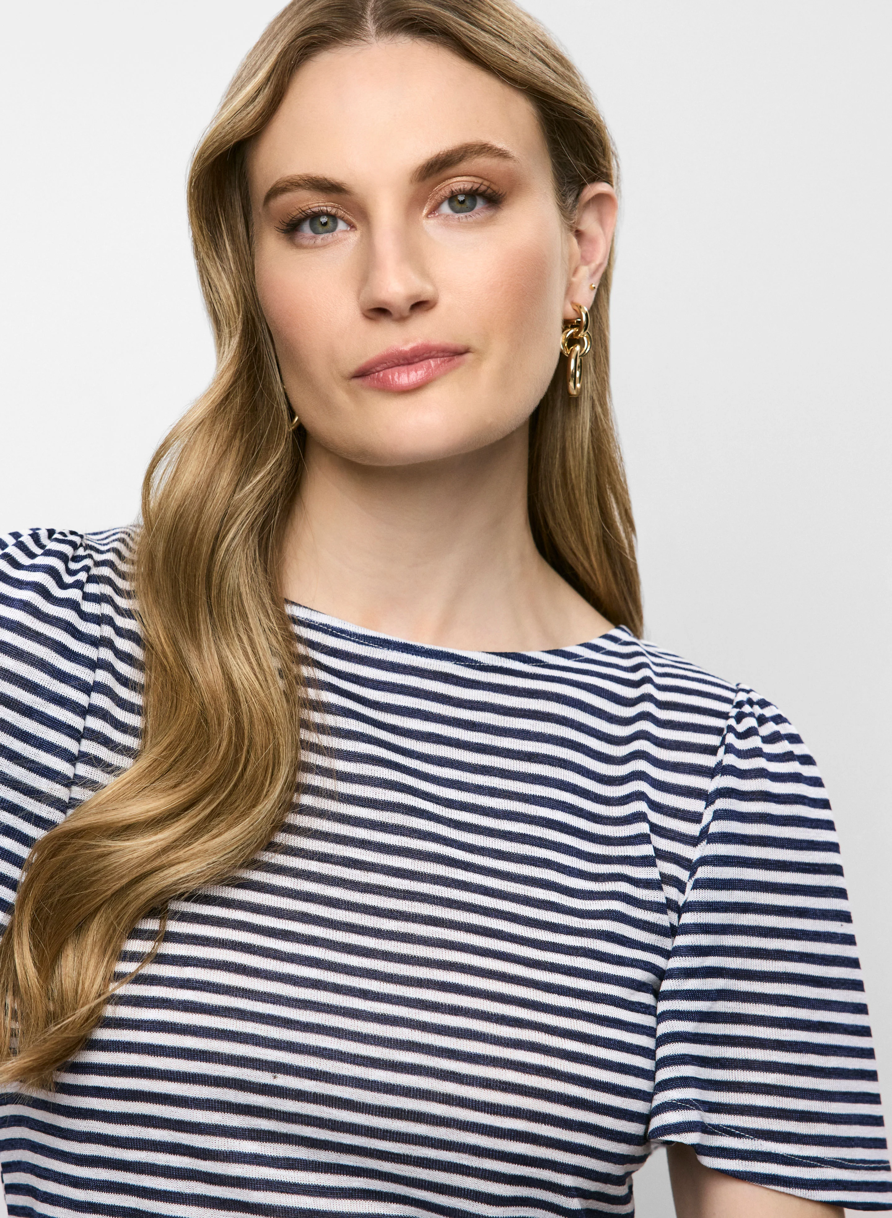 Striped Flare Sleeve T-Shirt