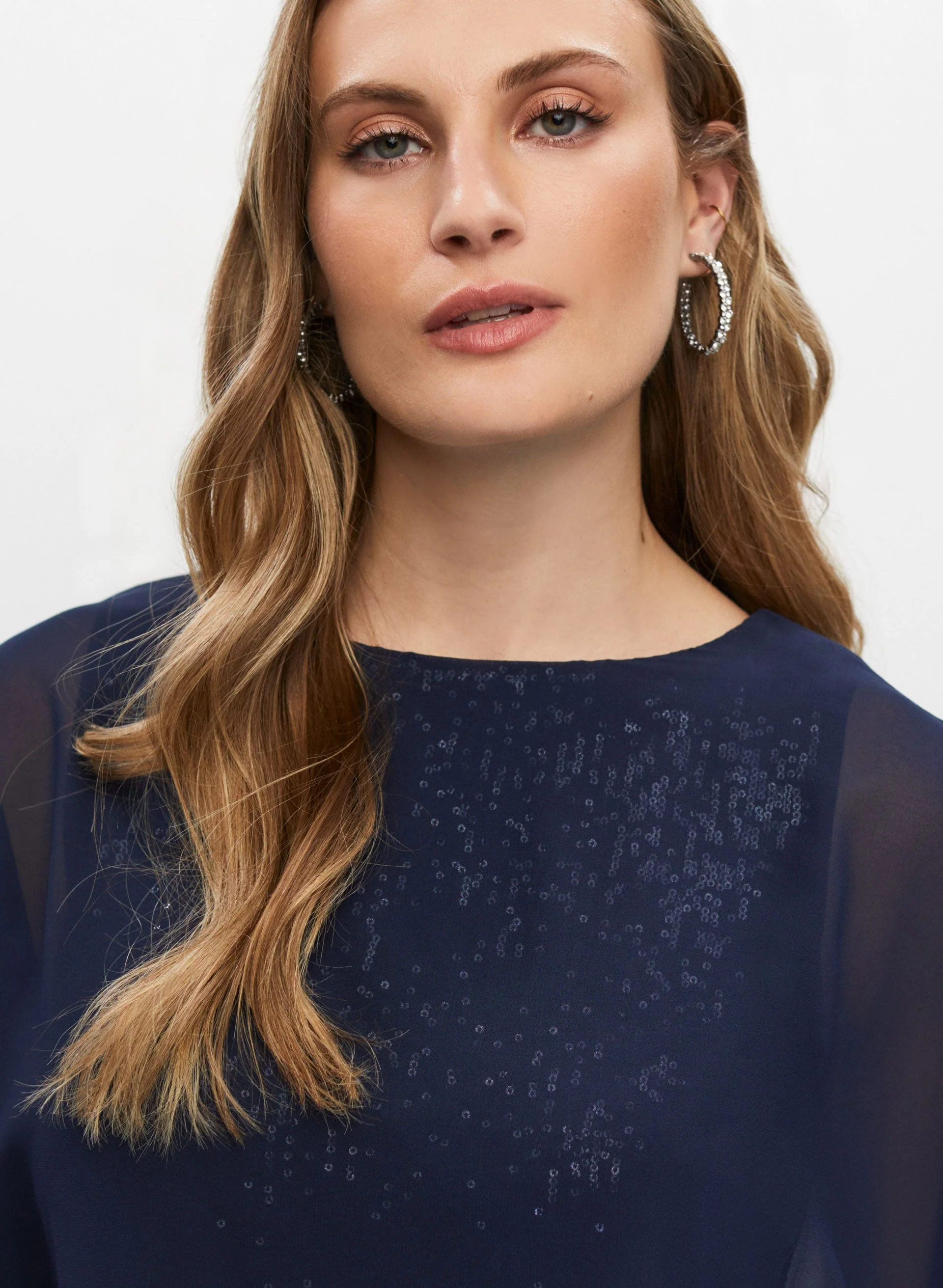 Chiffon Cape Sequin Dress