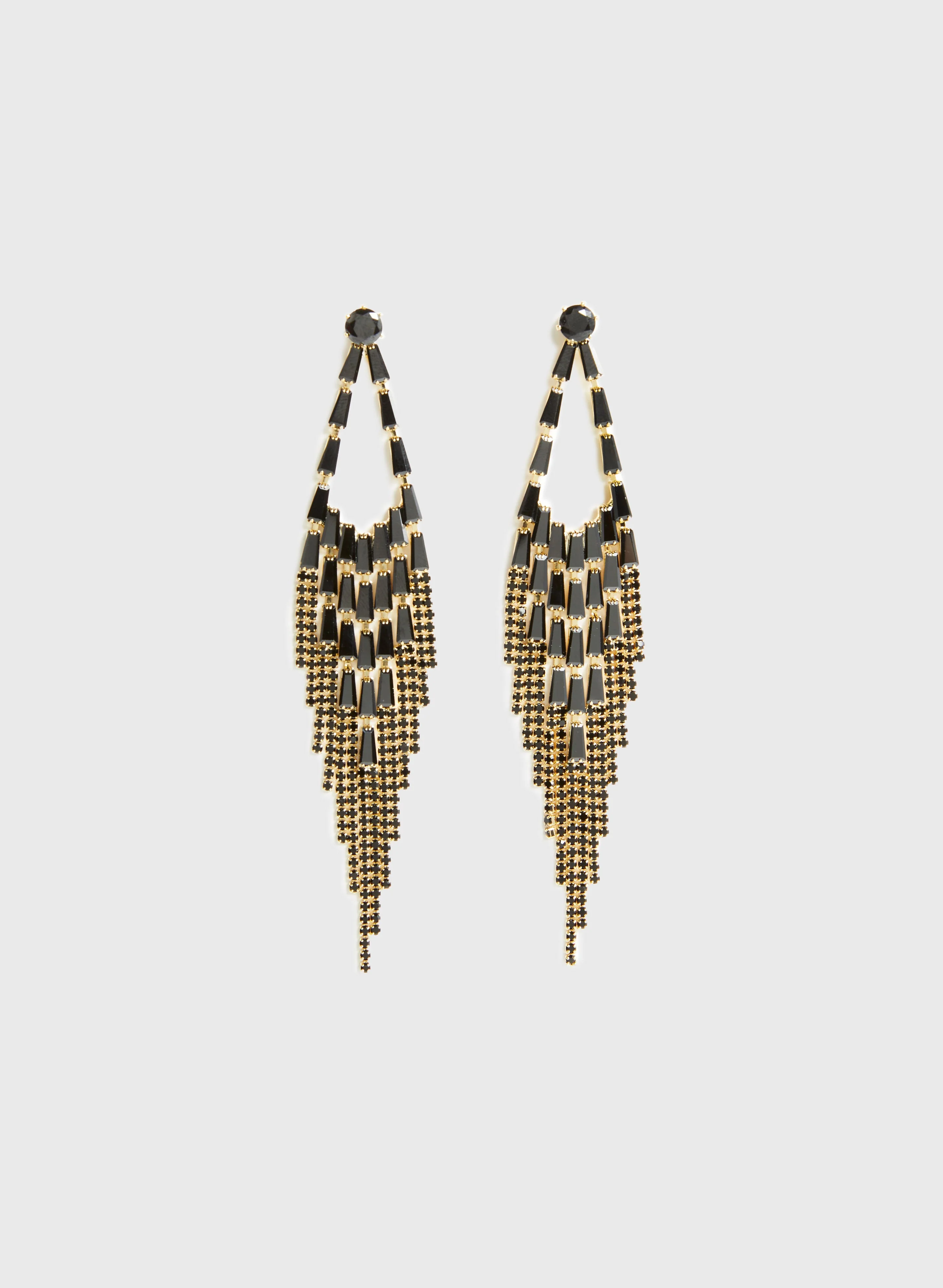 Crystal Baguette Chandelier Earrings