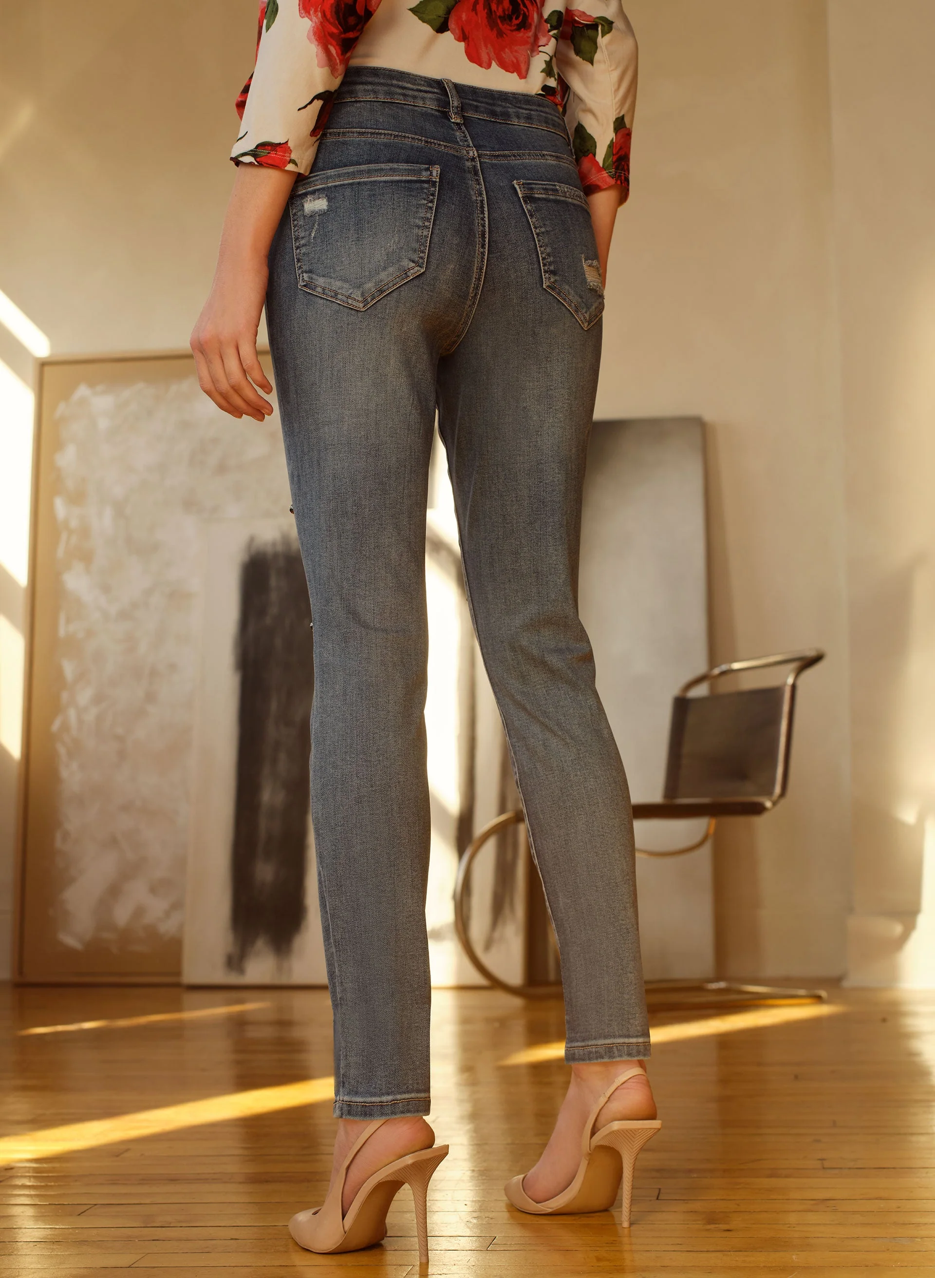 Embellished Slim Leg Jeans