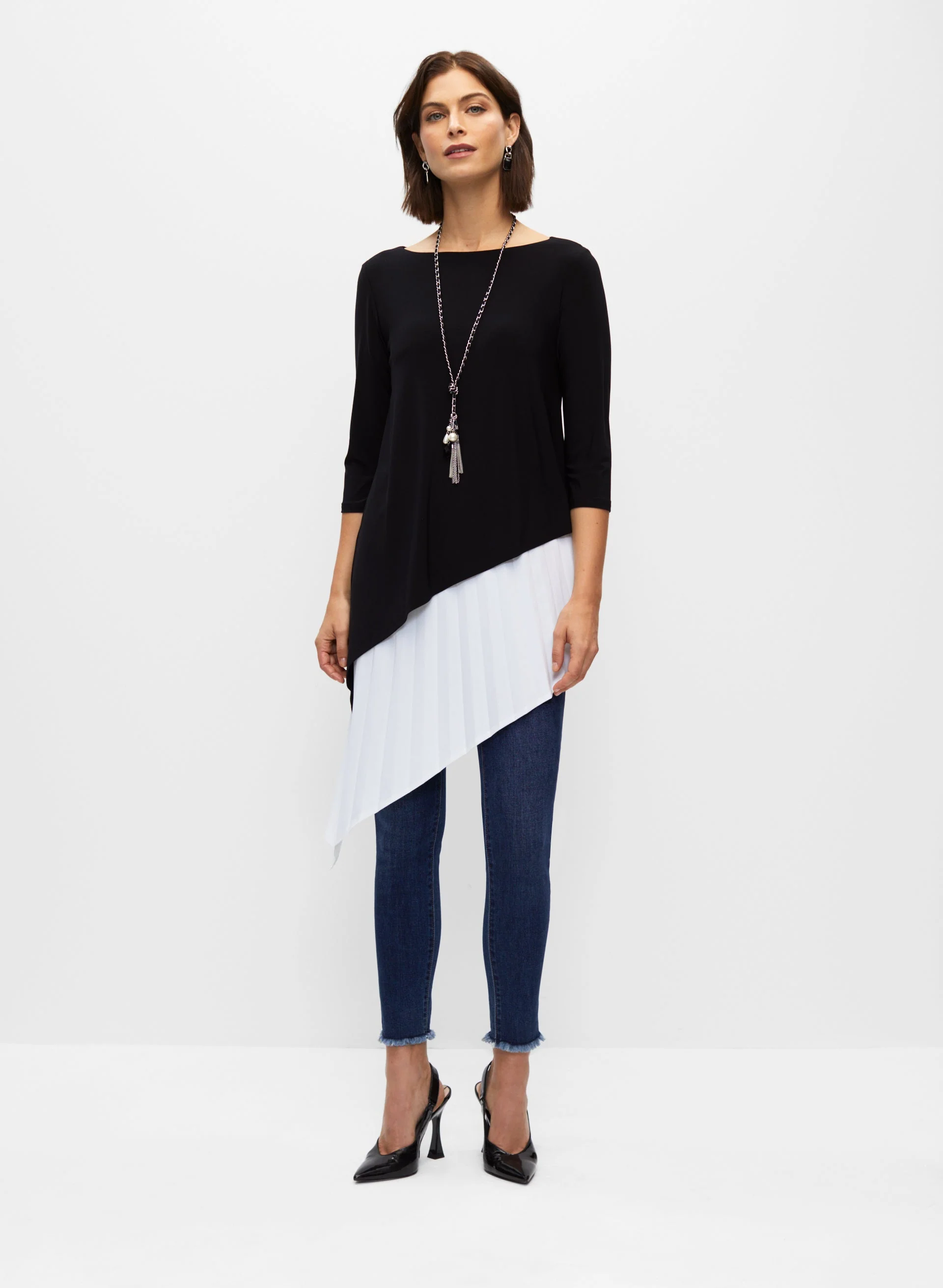 Joseph Ribkoff - 3/4 Sleeve Asymmetric Tunic