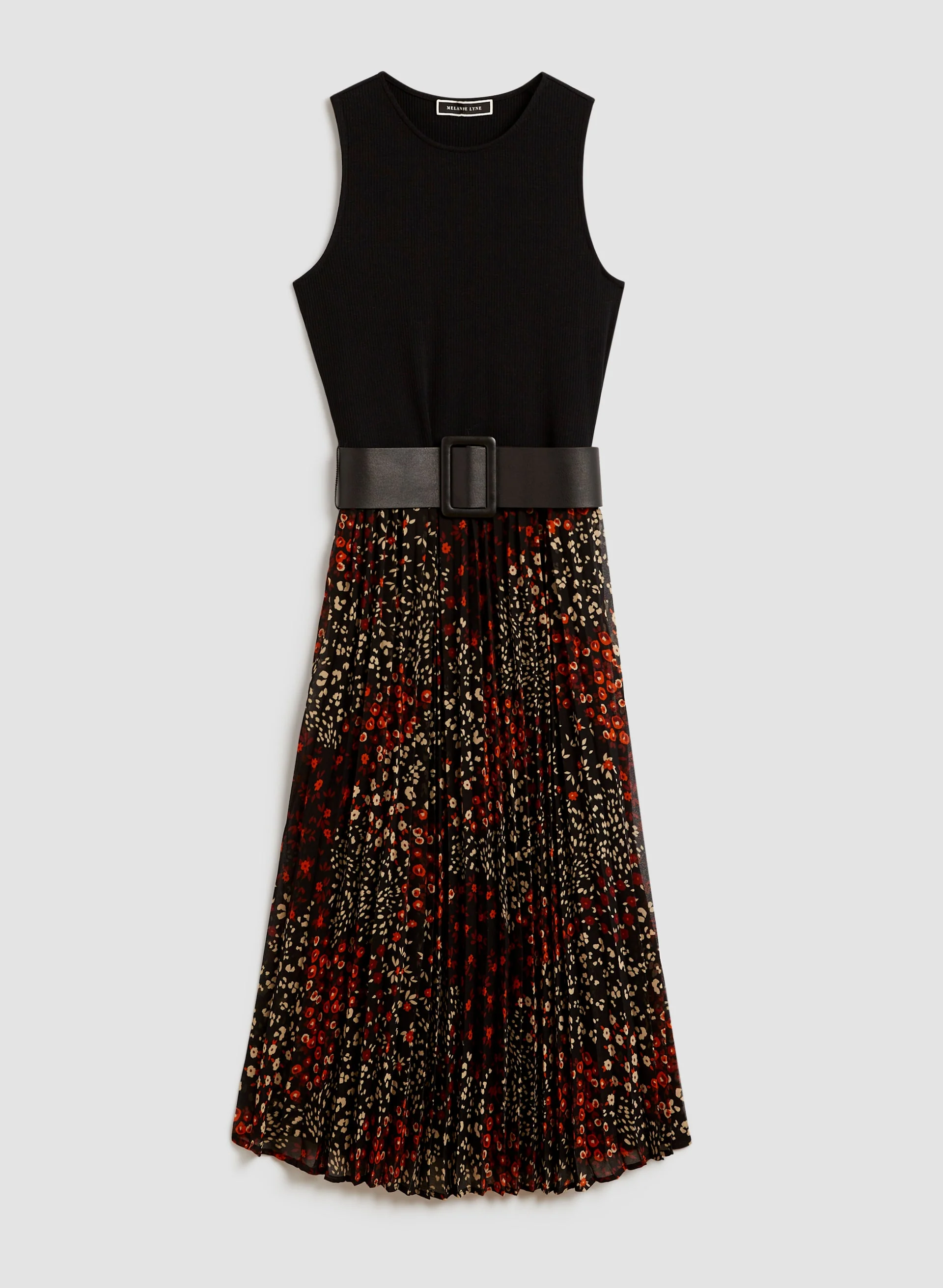 Ribbed Floral Print Dress