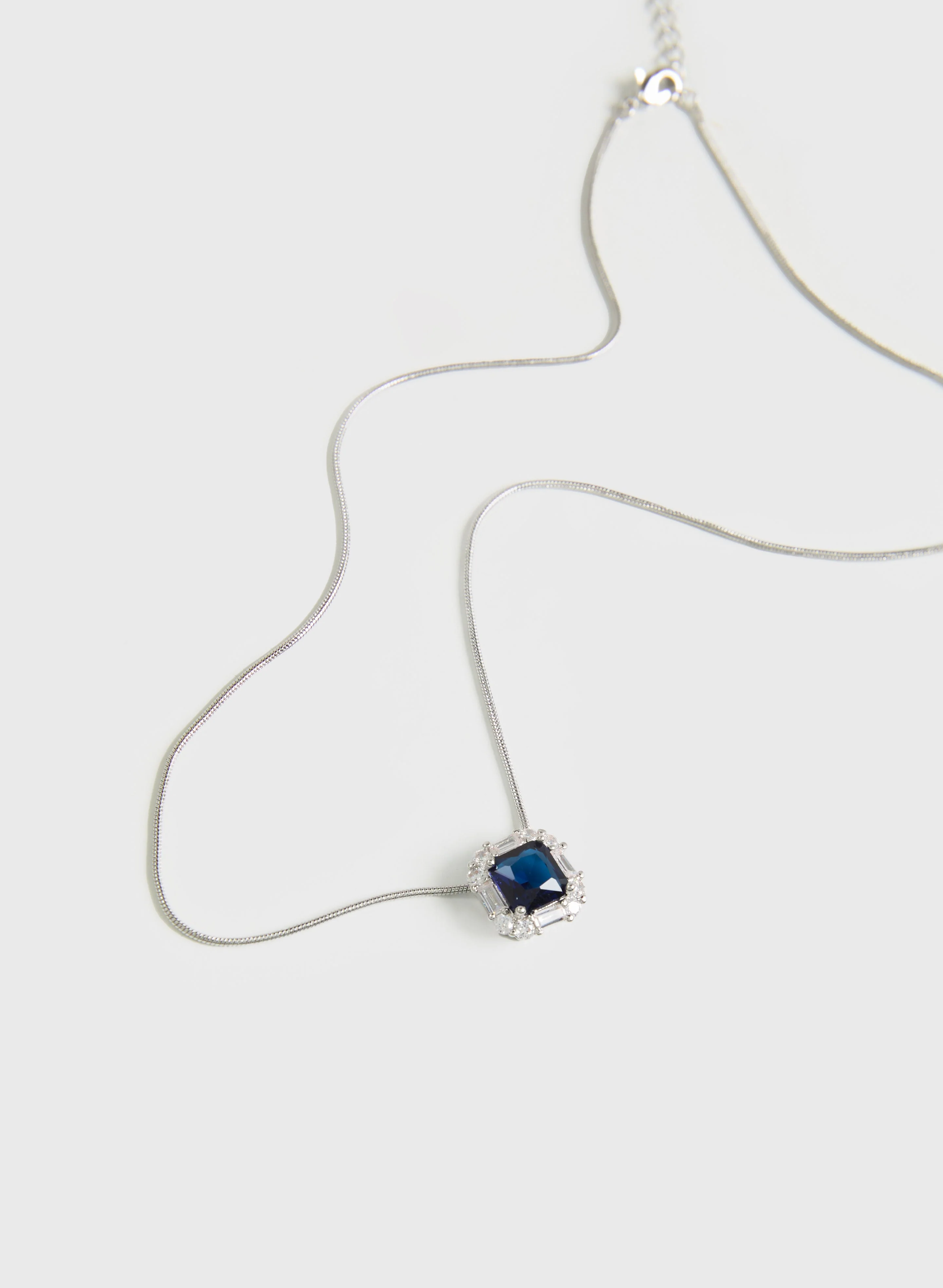 Square Stud Pendant Necklace