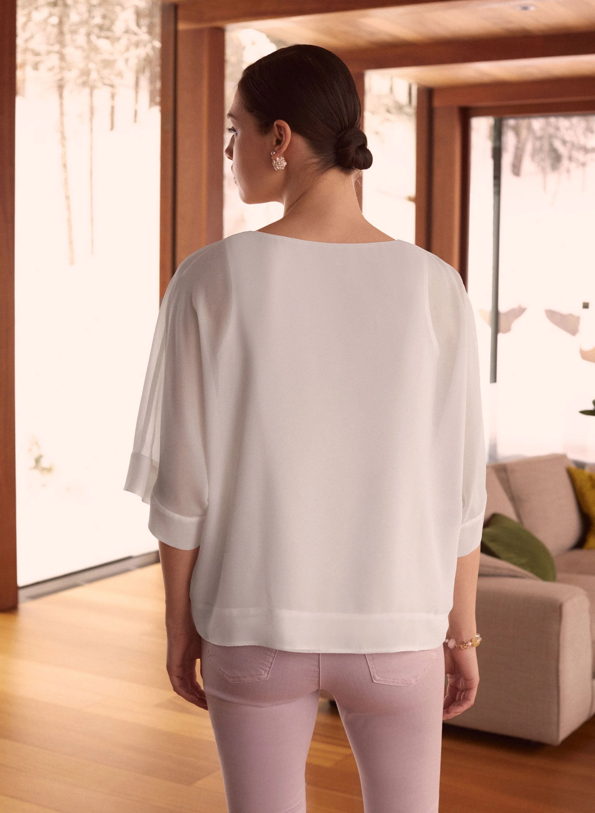 Essential Kimono Sleeve Chiffon Blouse