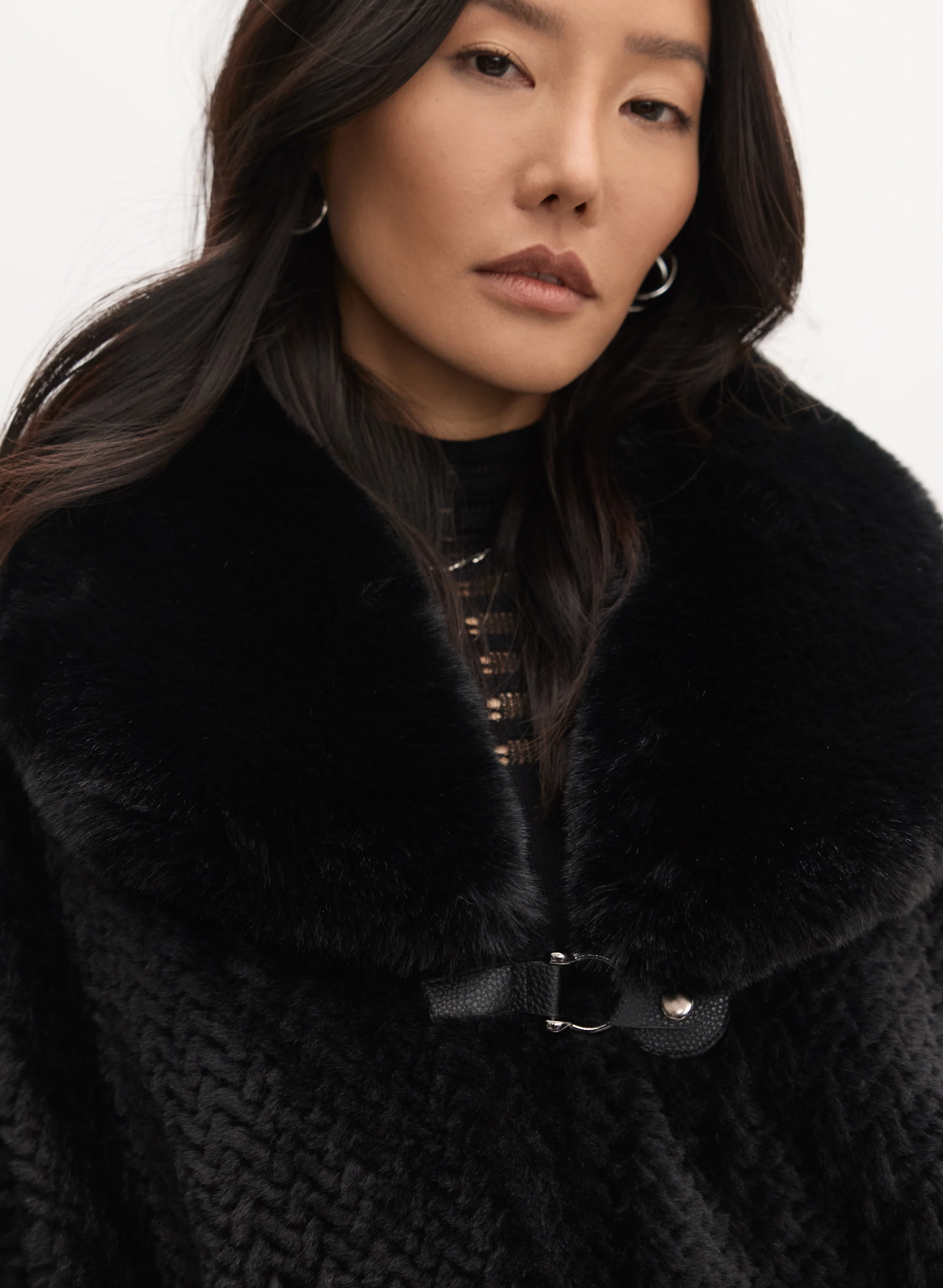 Faux-Fur Poncho