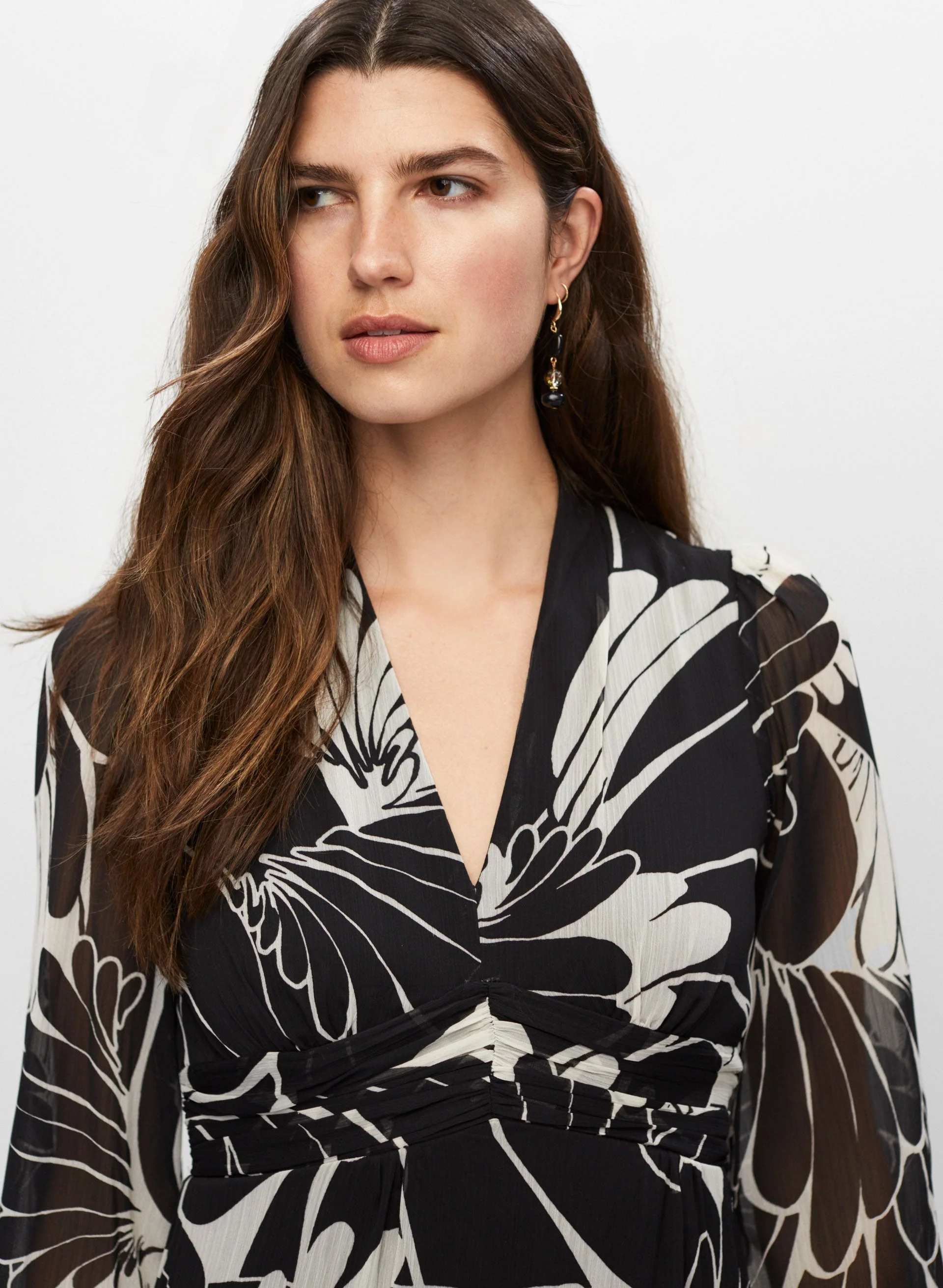 Two-Tone Floral Dress