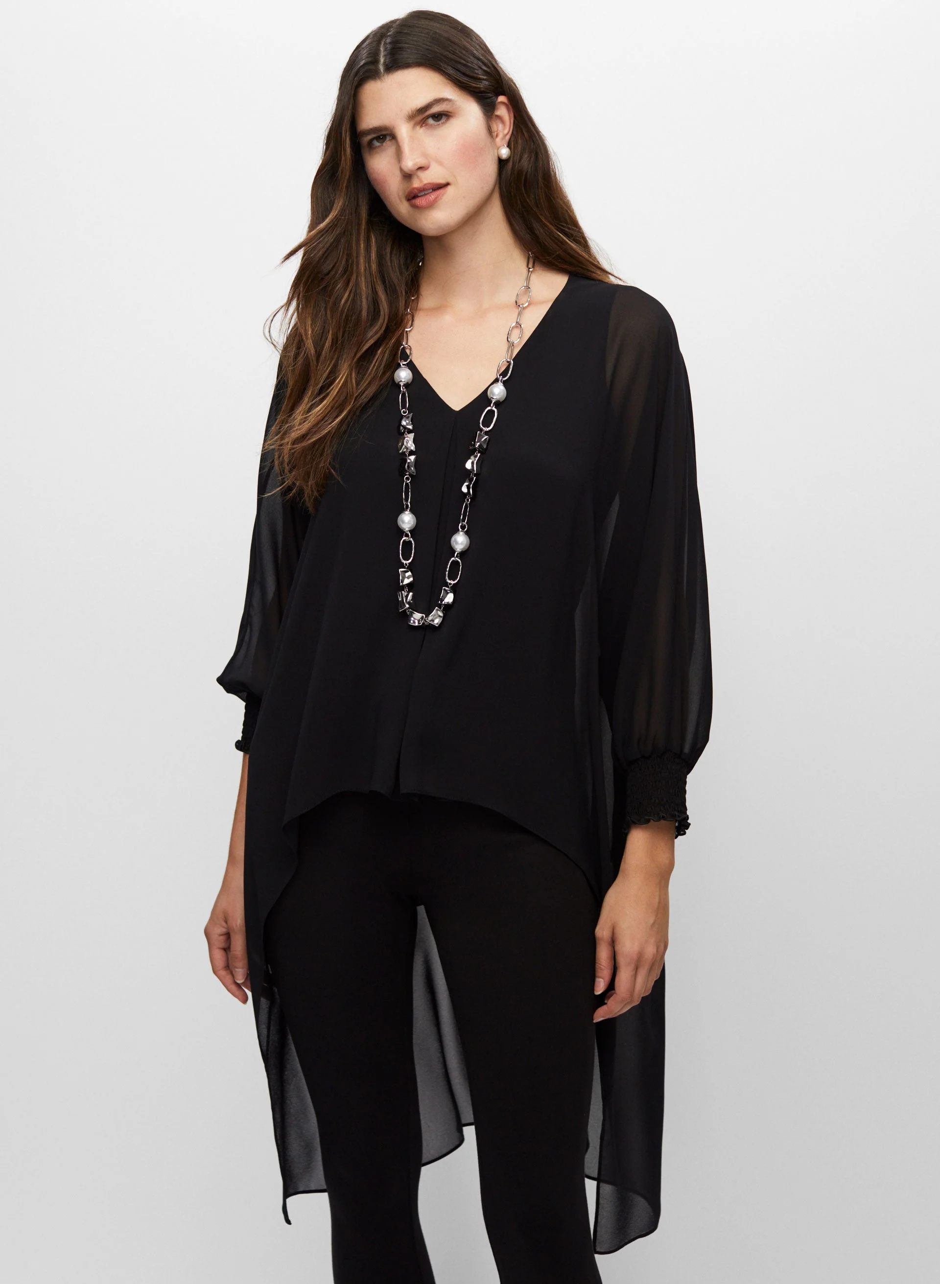 High-Low Chiffon Tunic
