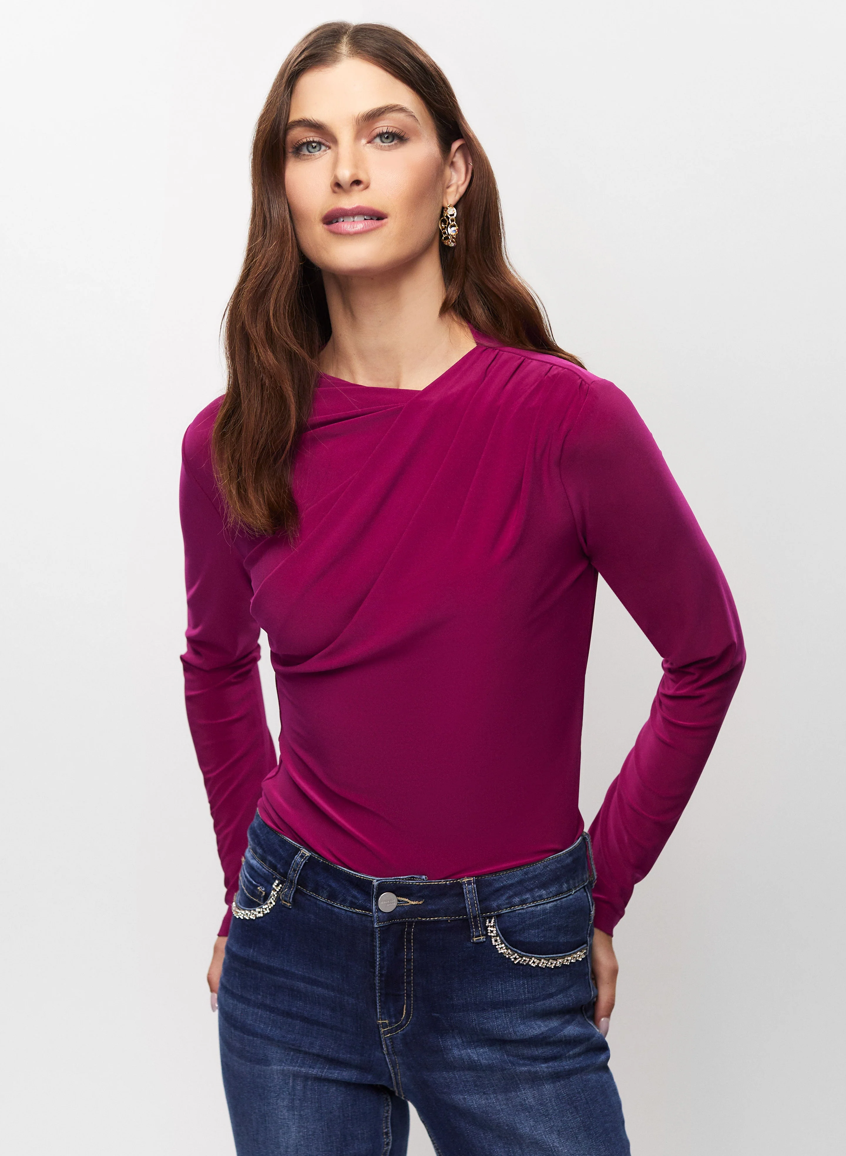 Long Sleeve Draped Top