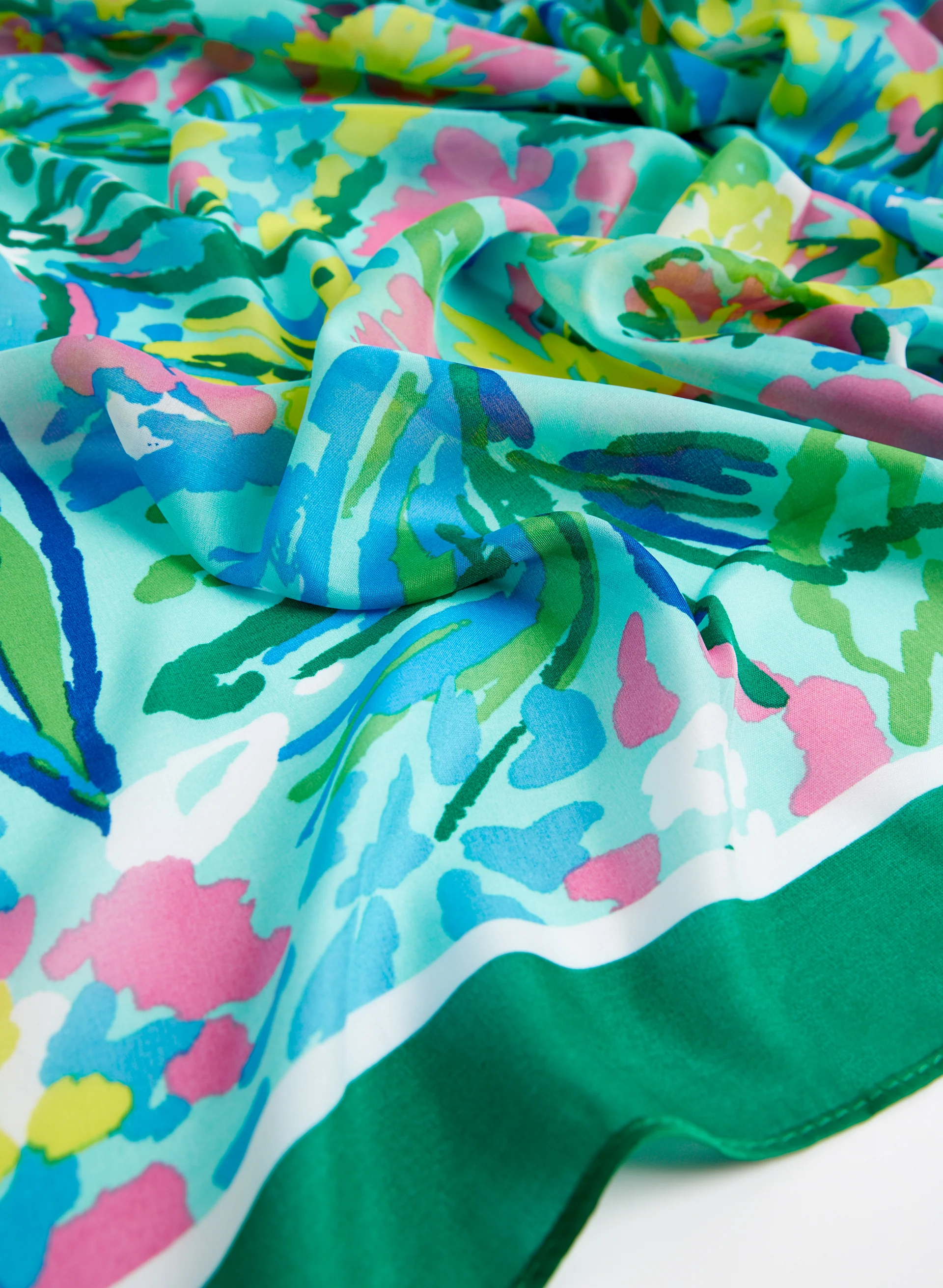 Abstract Floral Print Scarf