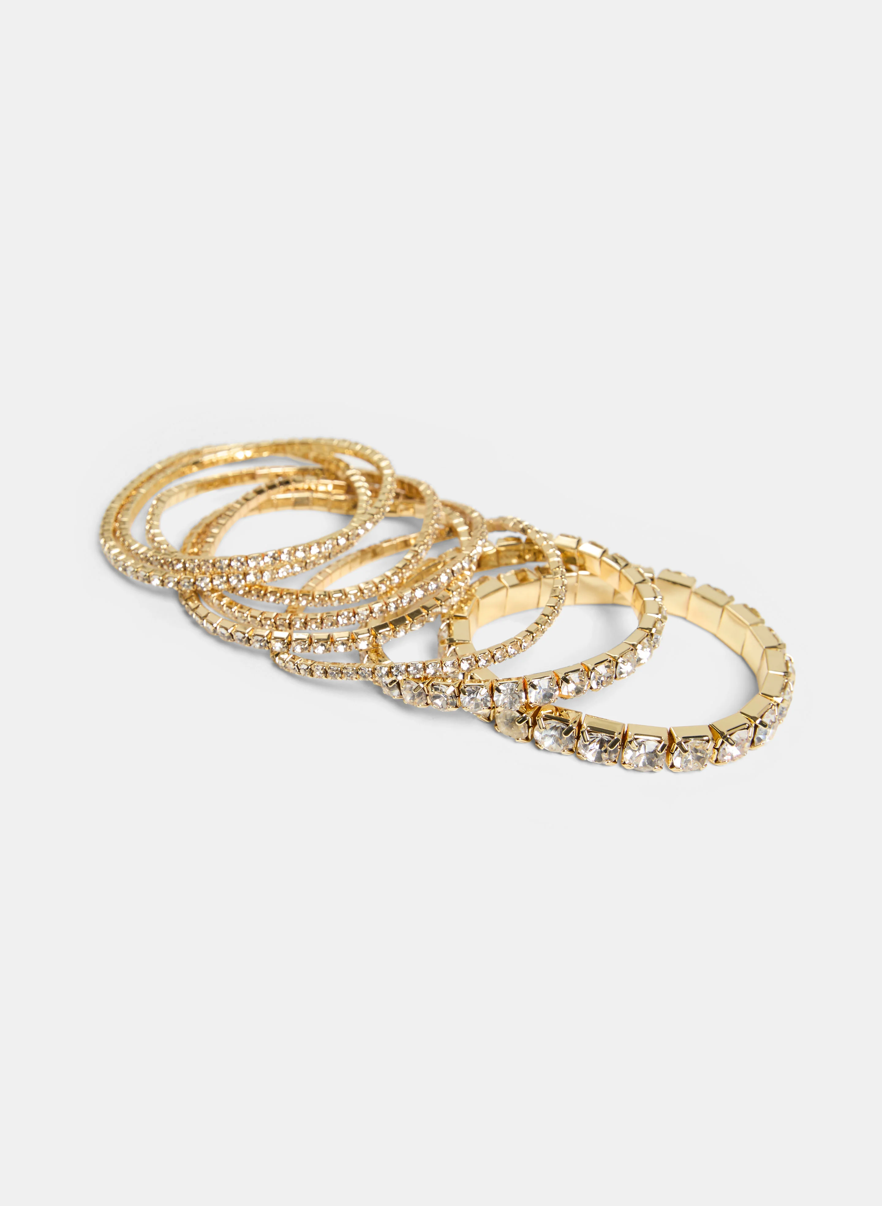 Multi-Row Crystal Stretch Bracelet