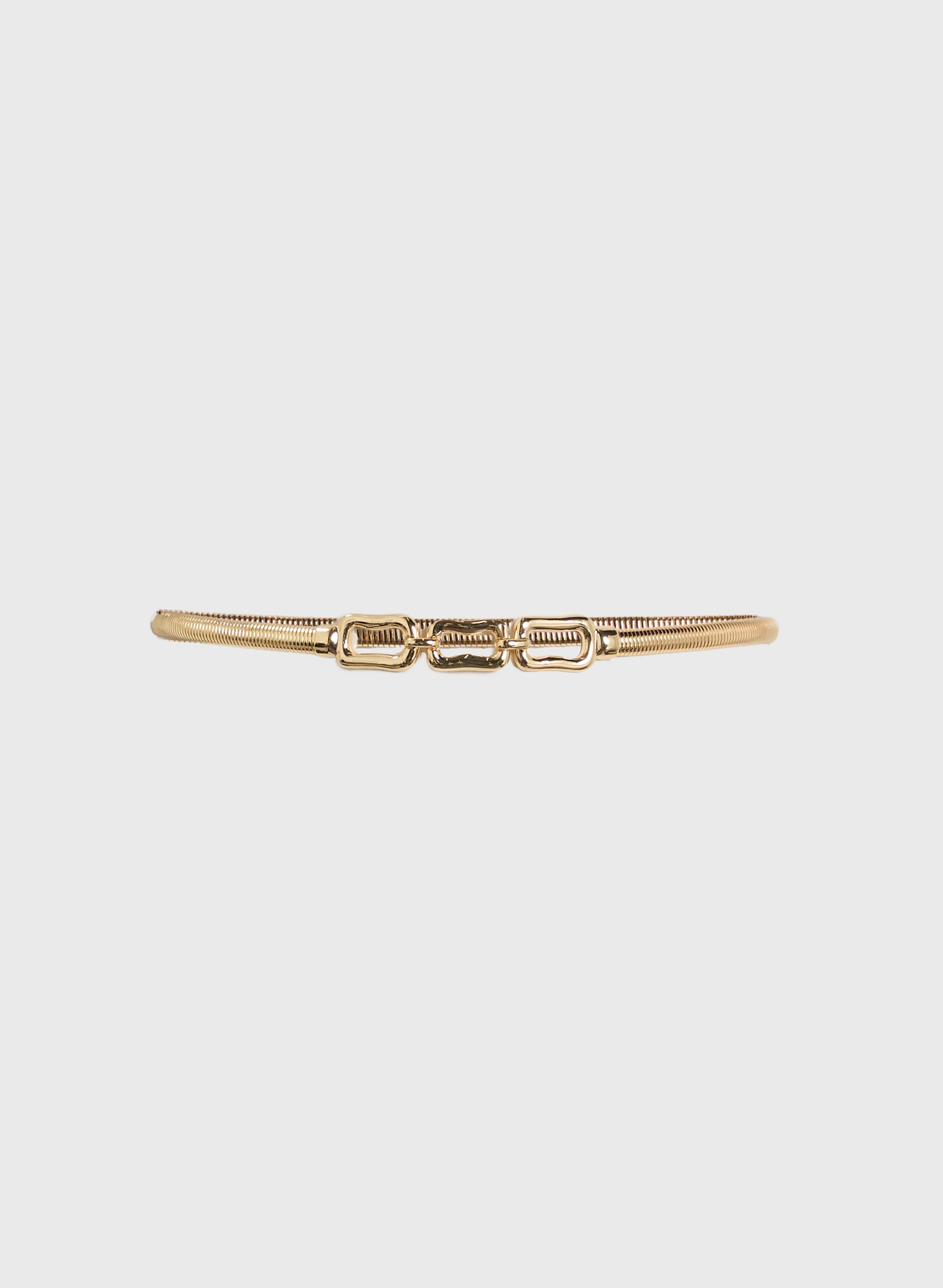 Link Buckle Metallic Belt