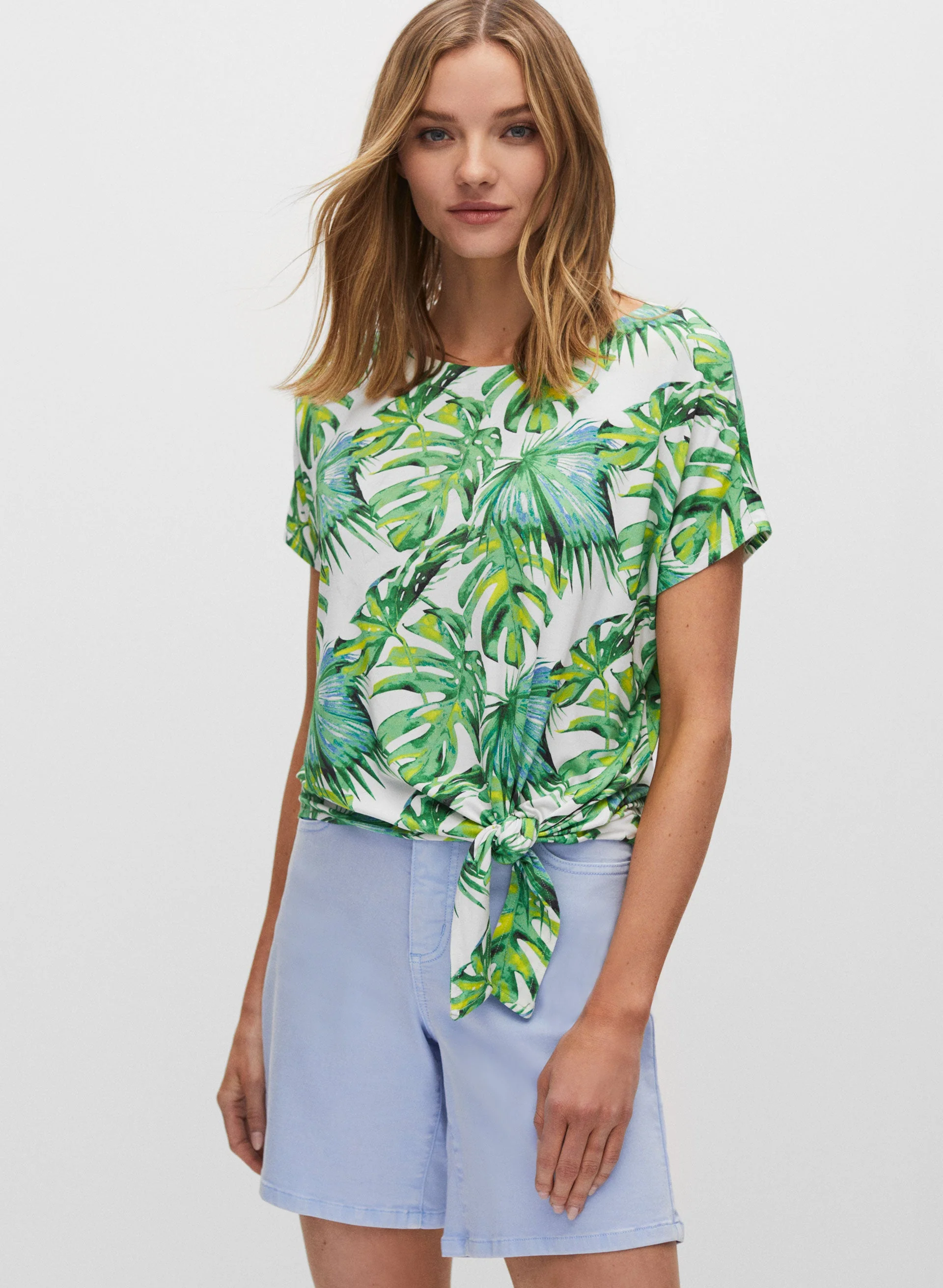 Palm Leaf Print Top