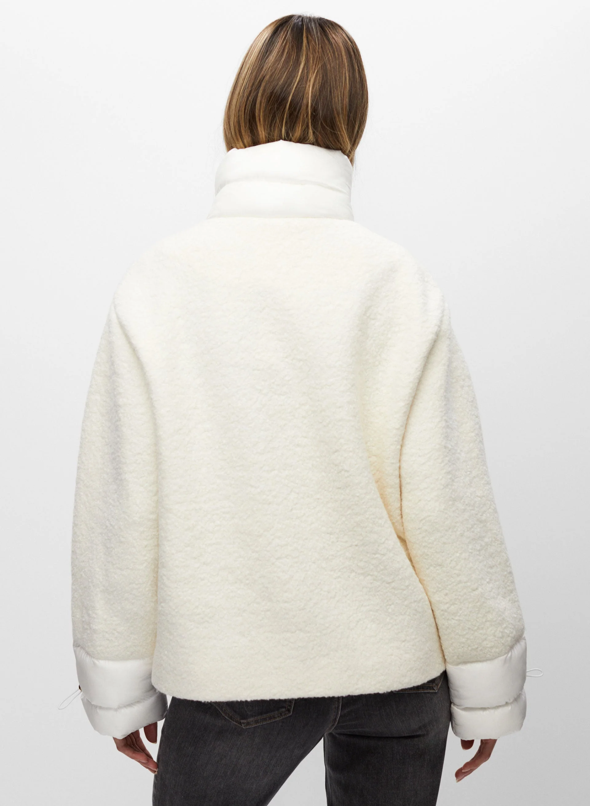 Boiled Wool Blend Coat