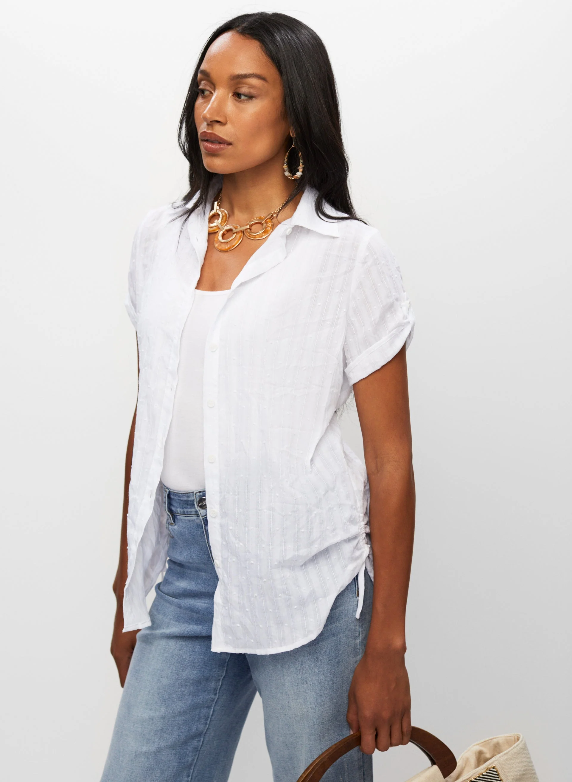 Tonal Pinstripe Blouse