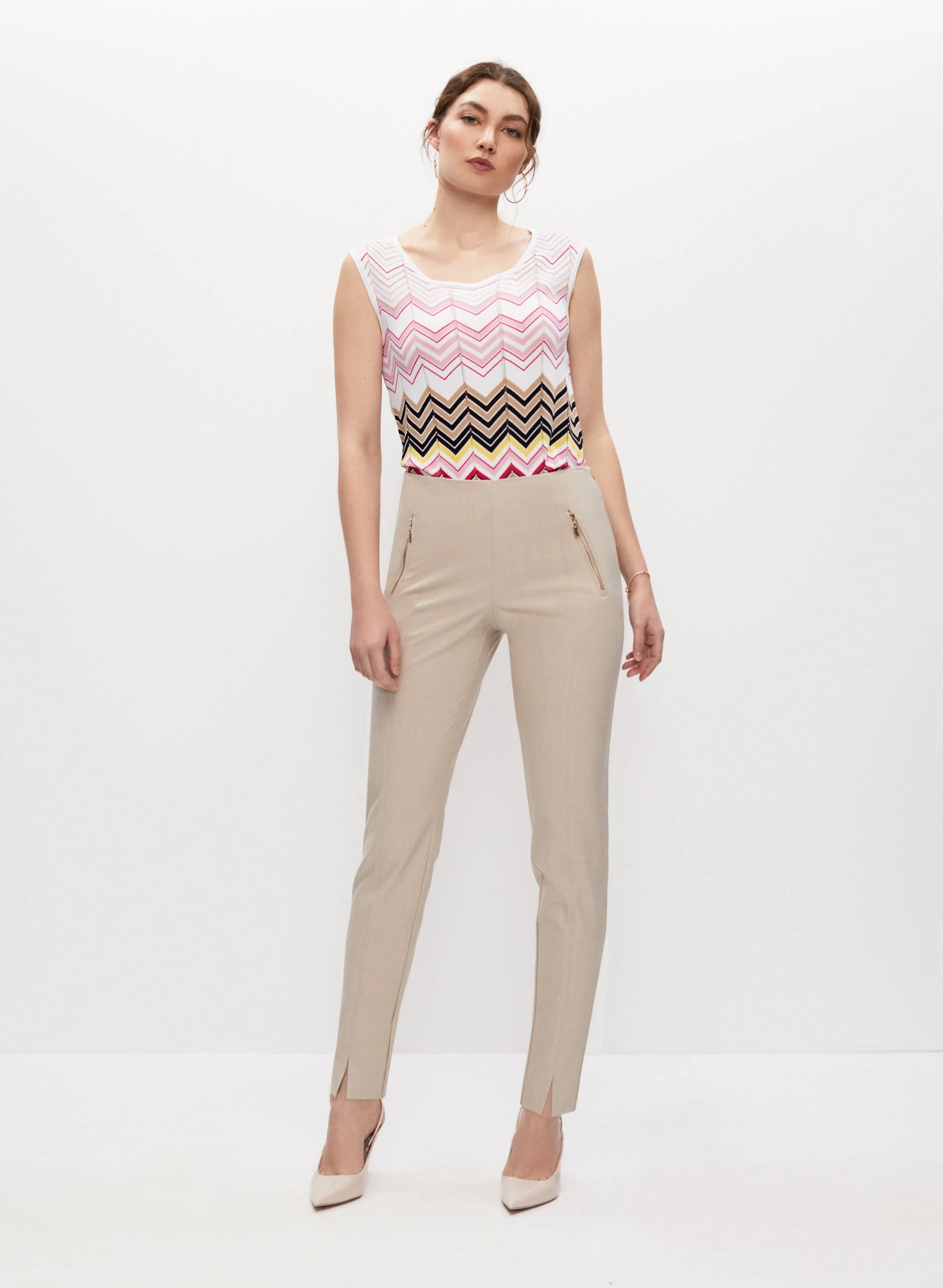 Amber Zip Detail Slim Leg Pants
