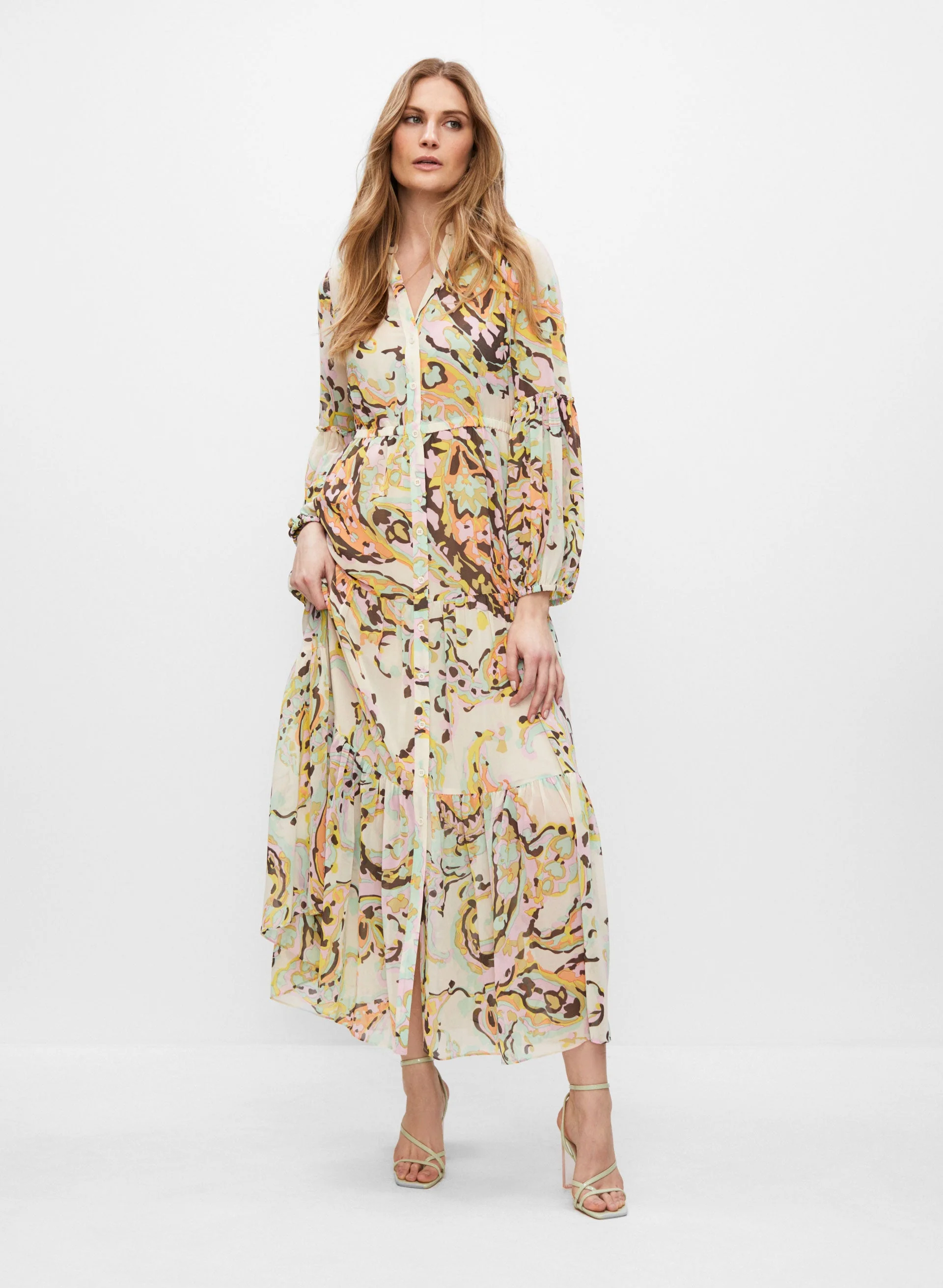 Abstract Paisley Print Dress