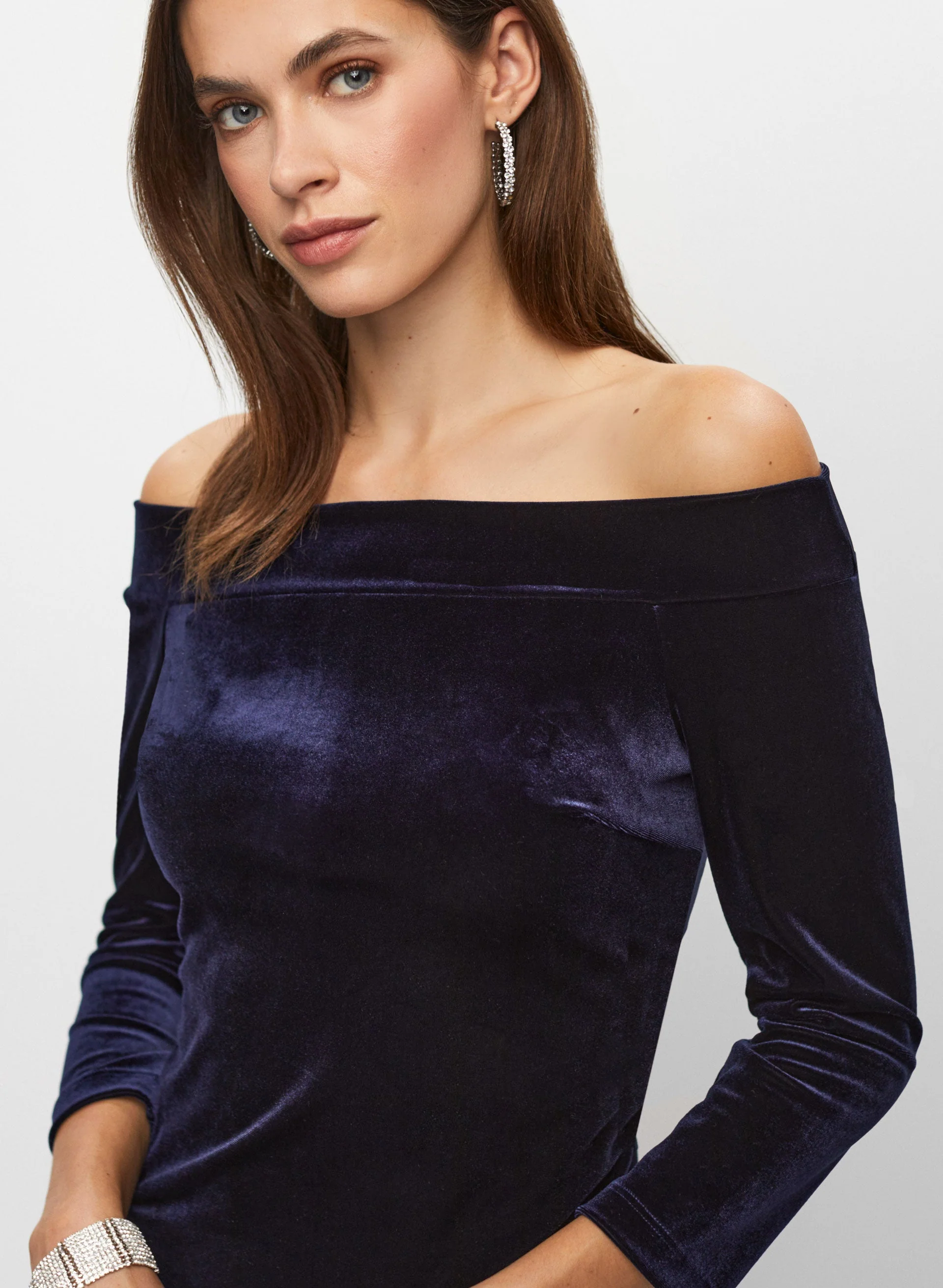 Velvet Off-the-Shoulder Top