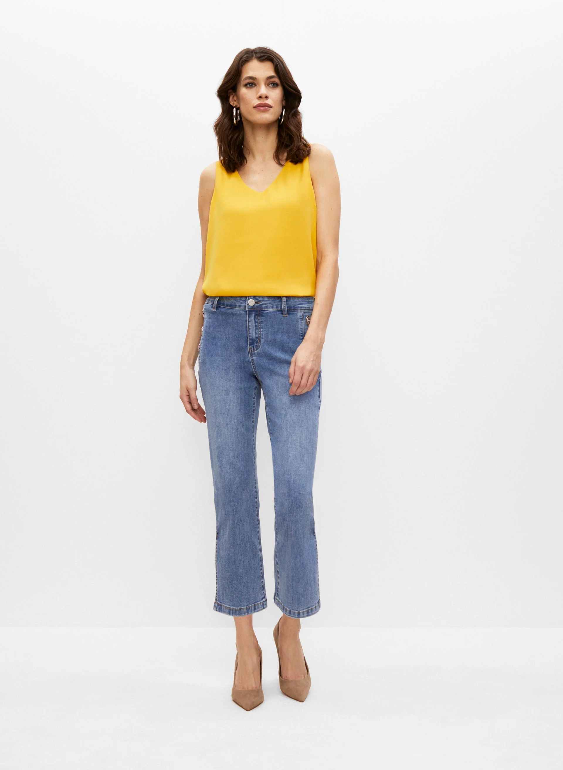 Sleeveless V-Neck Blouse