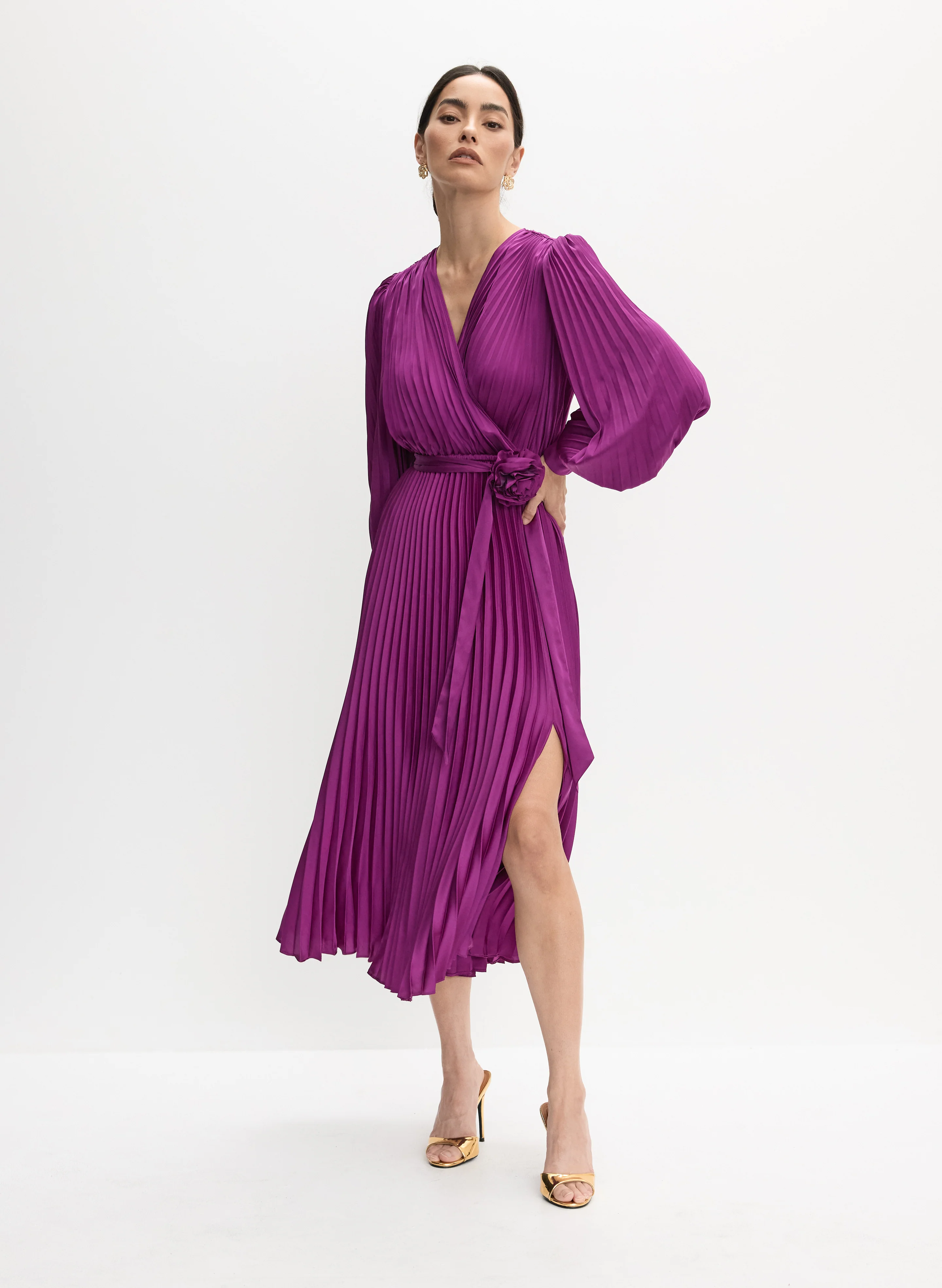 Joseph Ribkoff - Rosette Detail Satin Dress