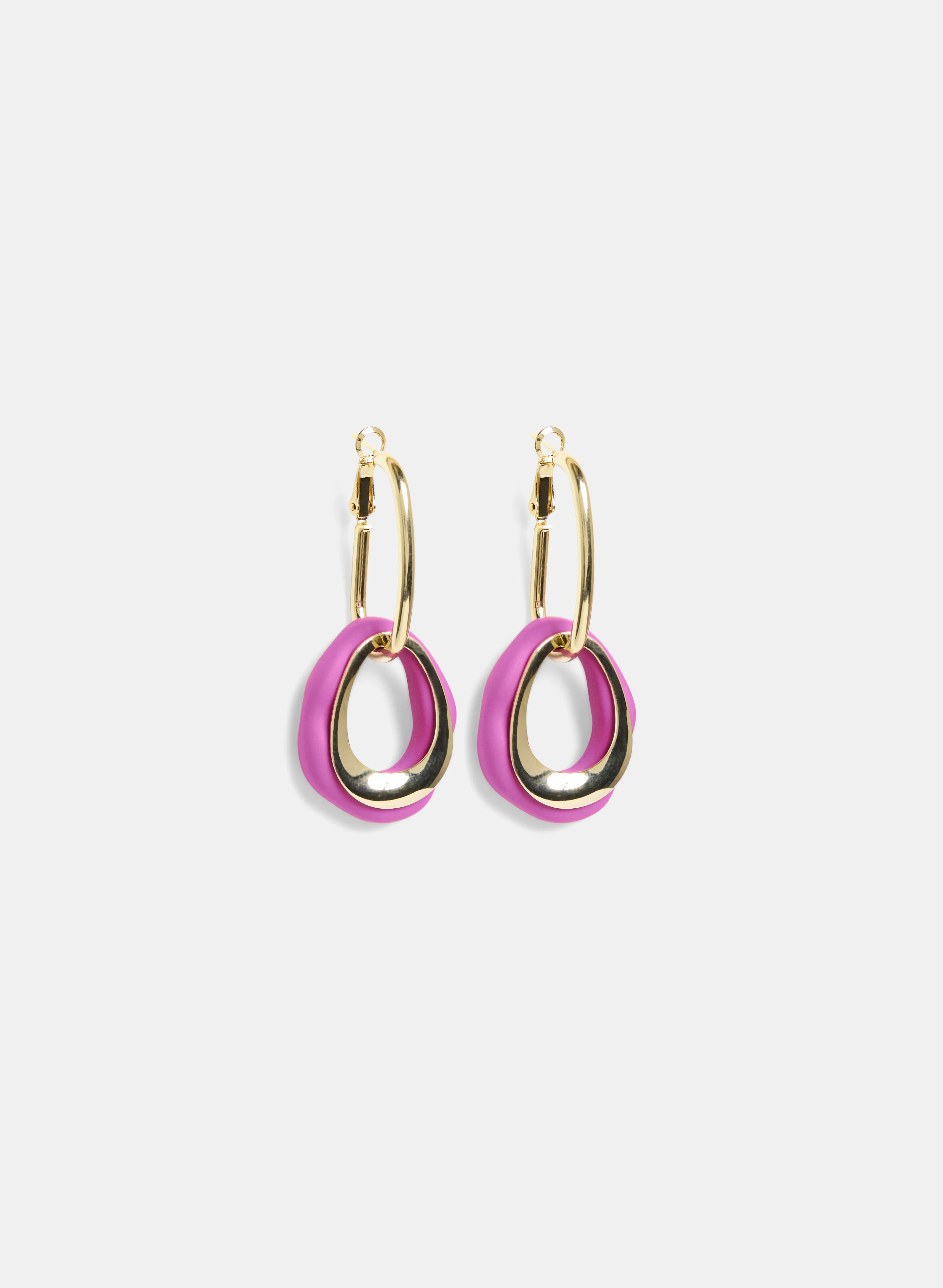 Two-Tier Oval Hoop Earrings