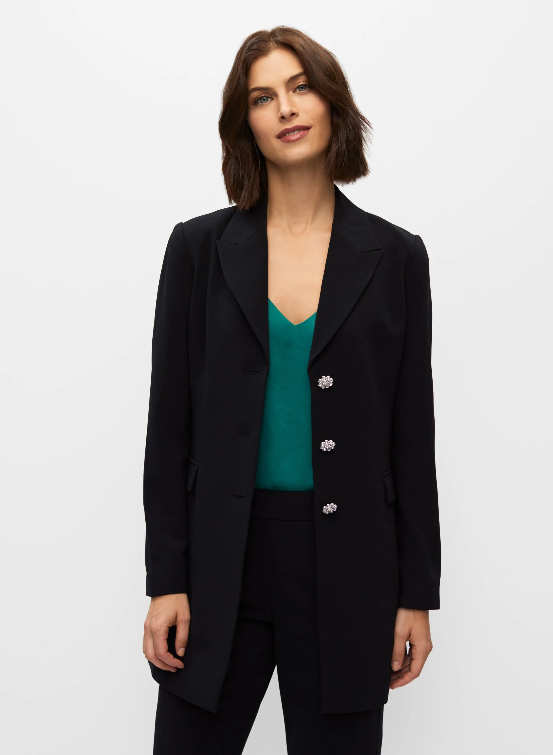Jewel Button Blazer