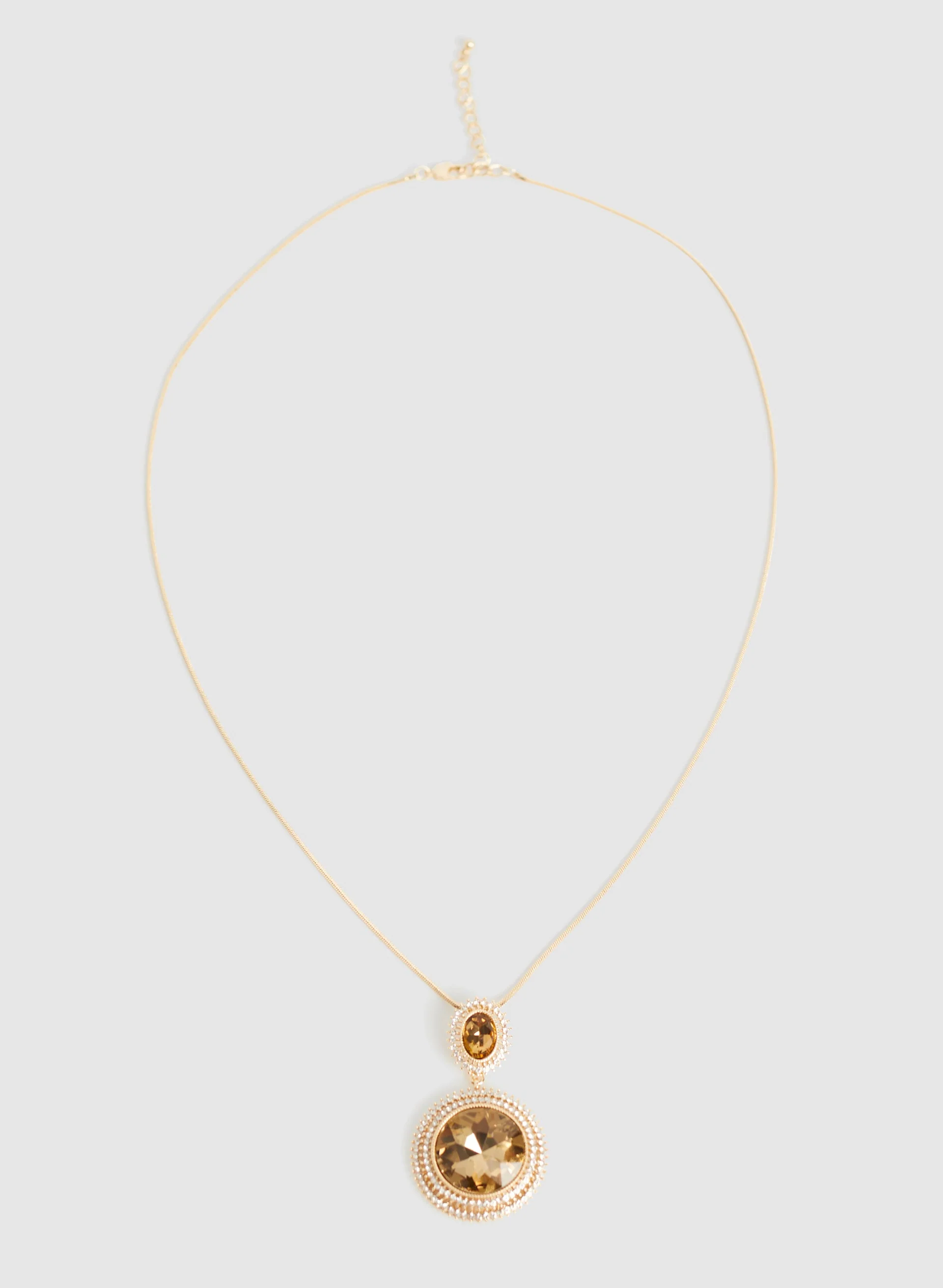 Crystal & Stone Pendant Necklace