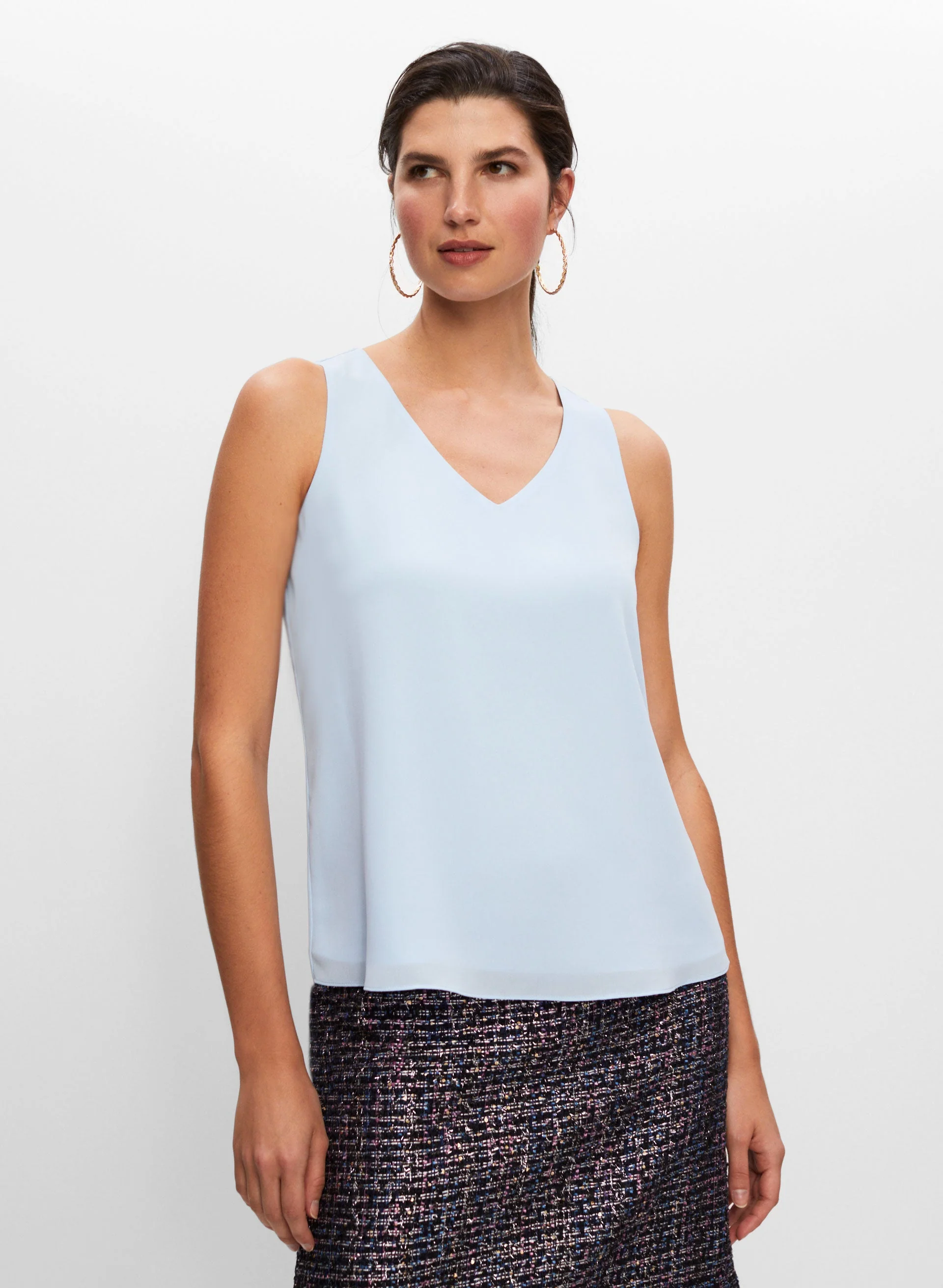 Sleeveless V-Neck Blouse