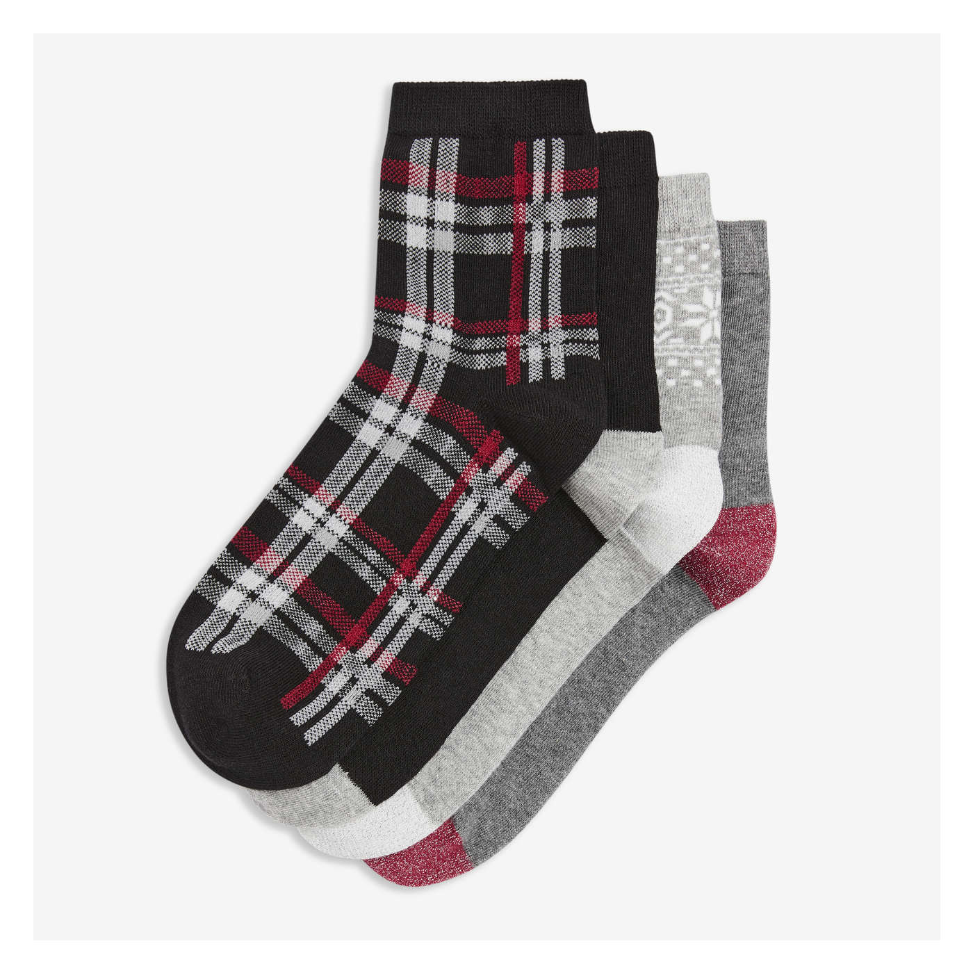 4 Pack Mid-Crew Socks