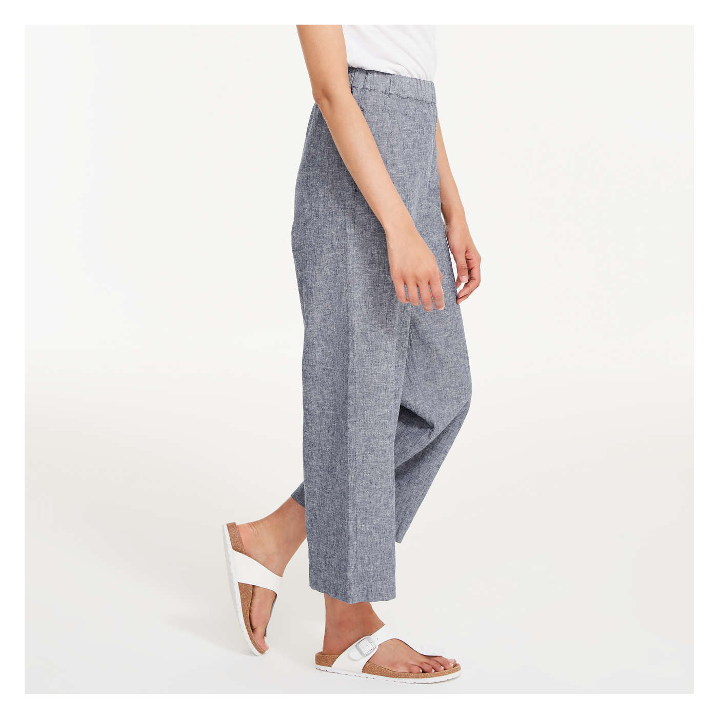 Linen-Blend Wide Leg Pant