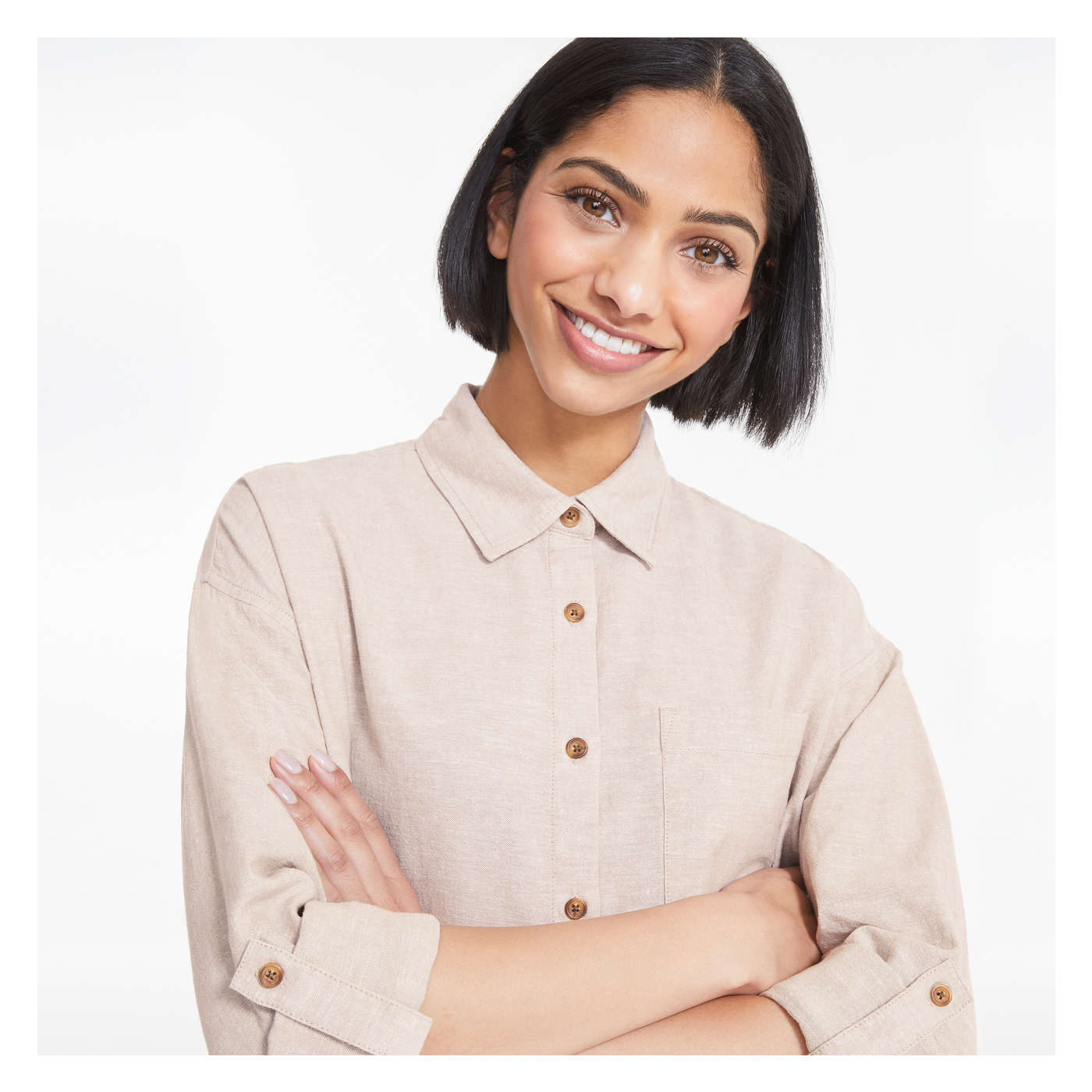 Linen-Blend Shirt