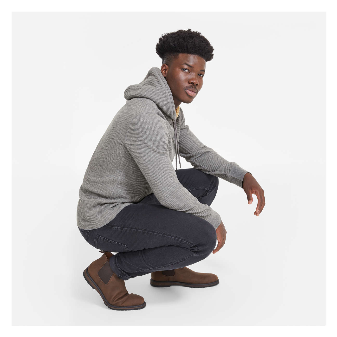 Men's Waffle Knit Hoodie