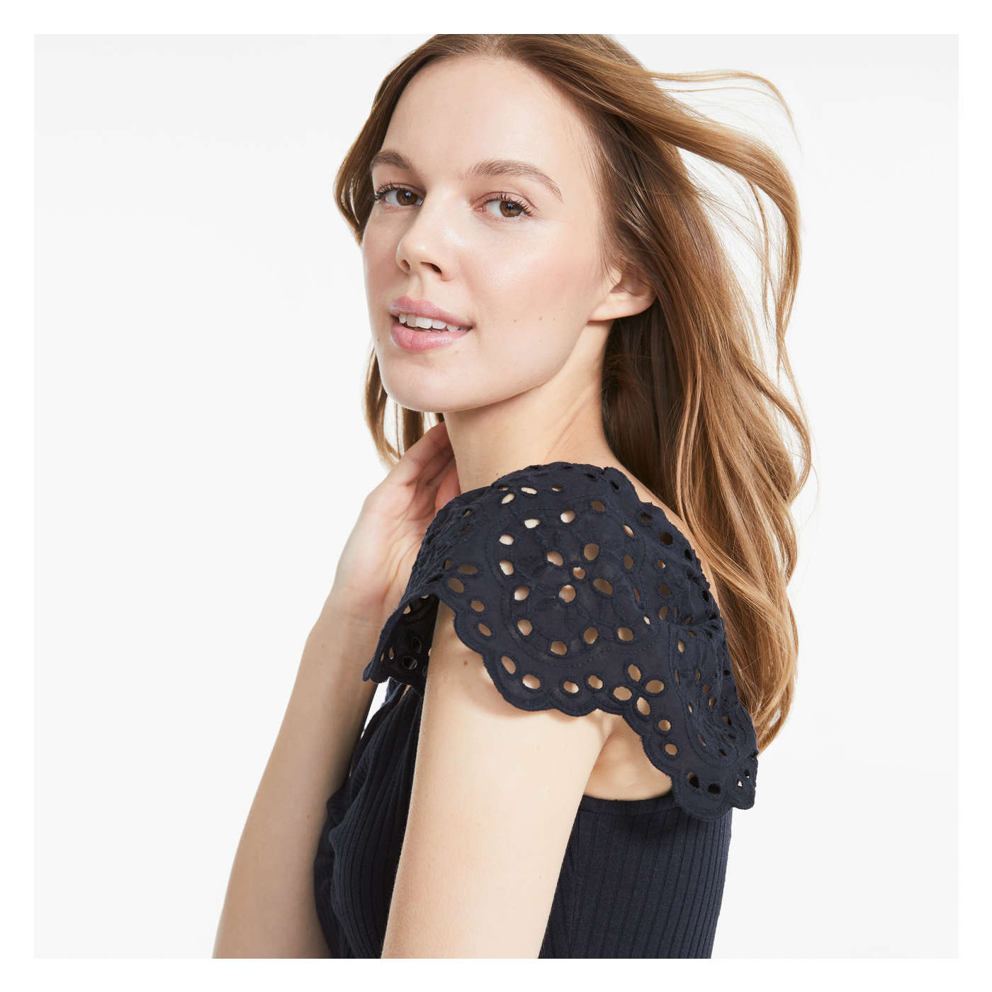 Eyelet Sleeve Tee