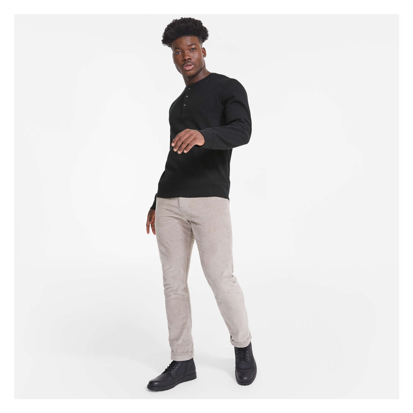 Men's Waffle Knit Henley