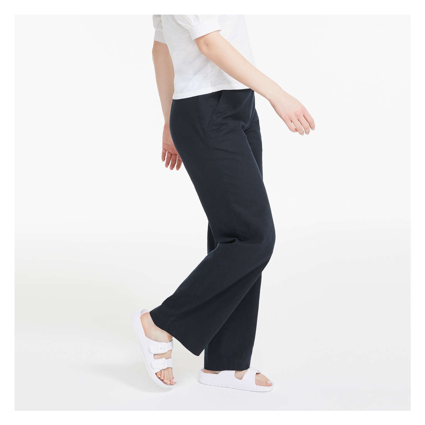 Wide Leg Linen-Blend Pant