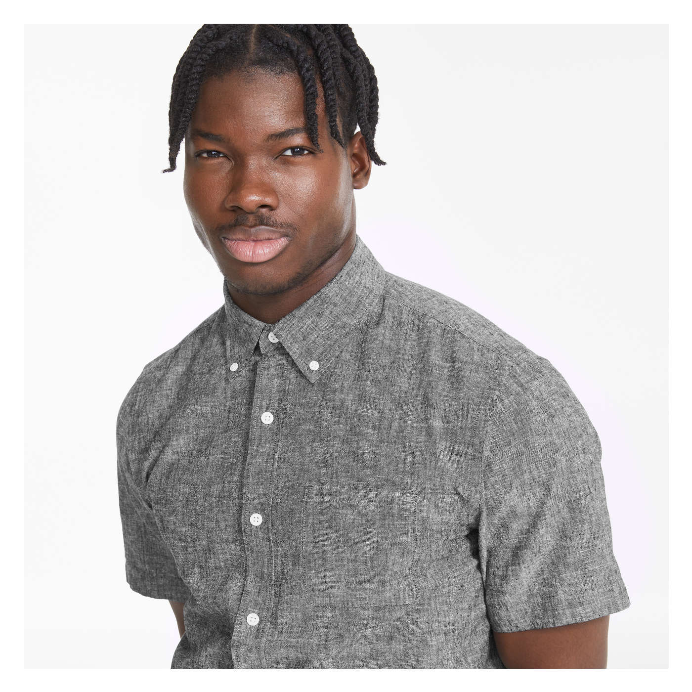 Men's Short Sleeve Linen-Blend Shirt