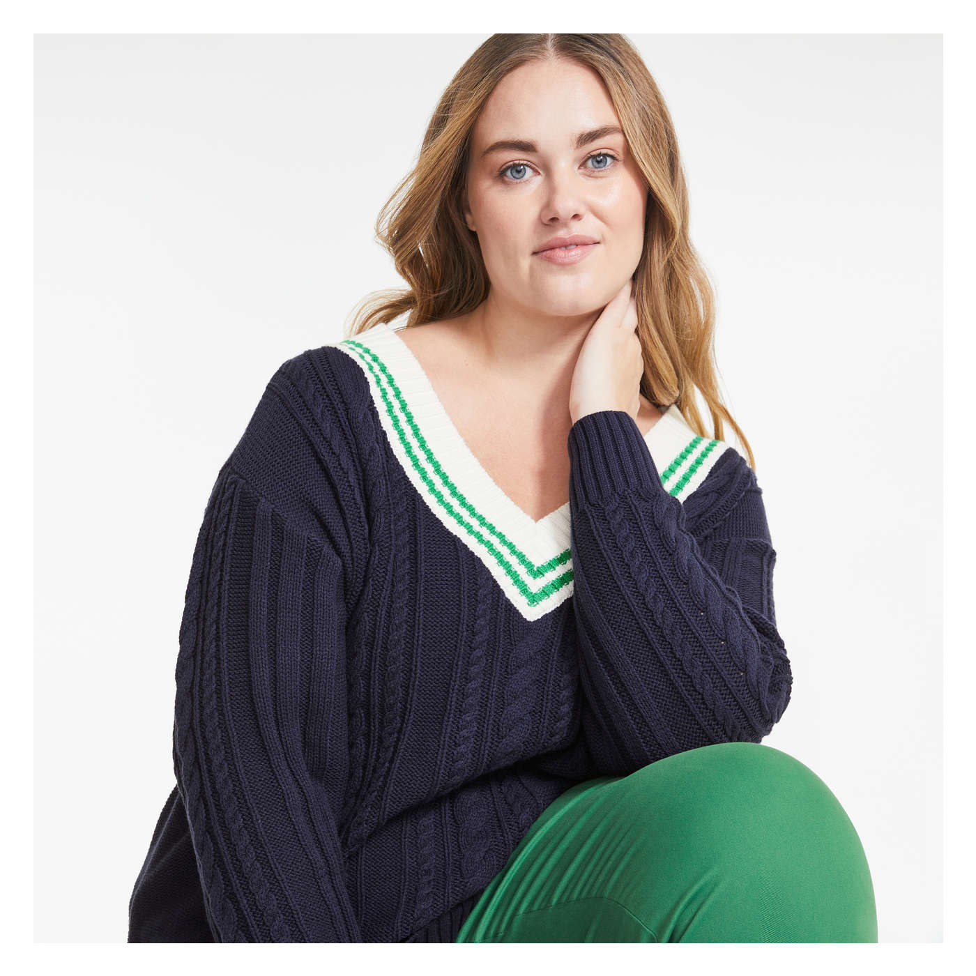 Women+ V-Neck Sweater