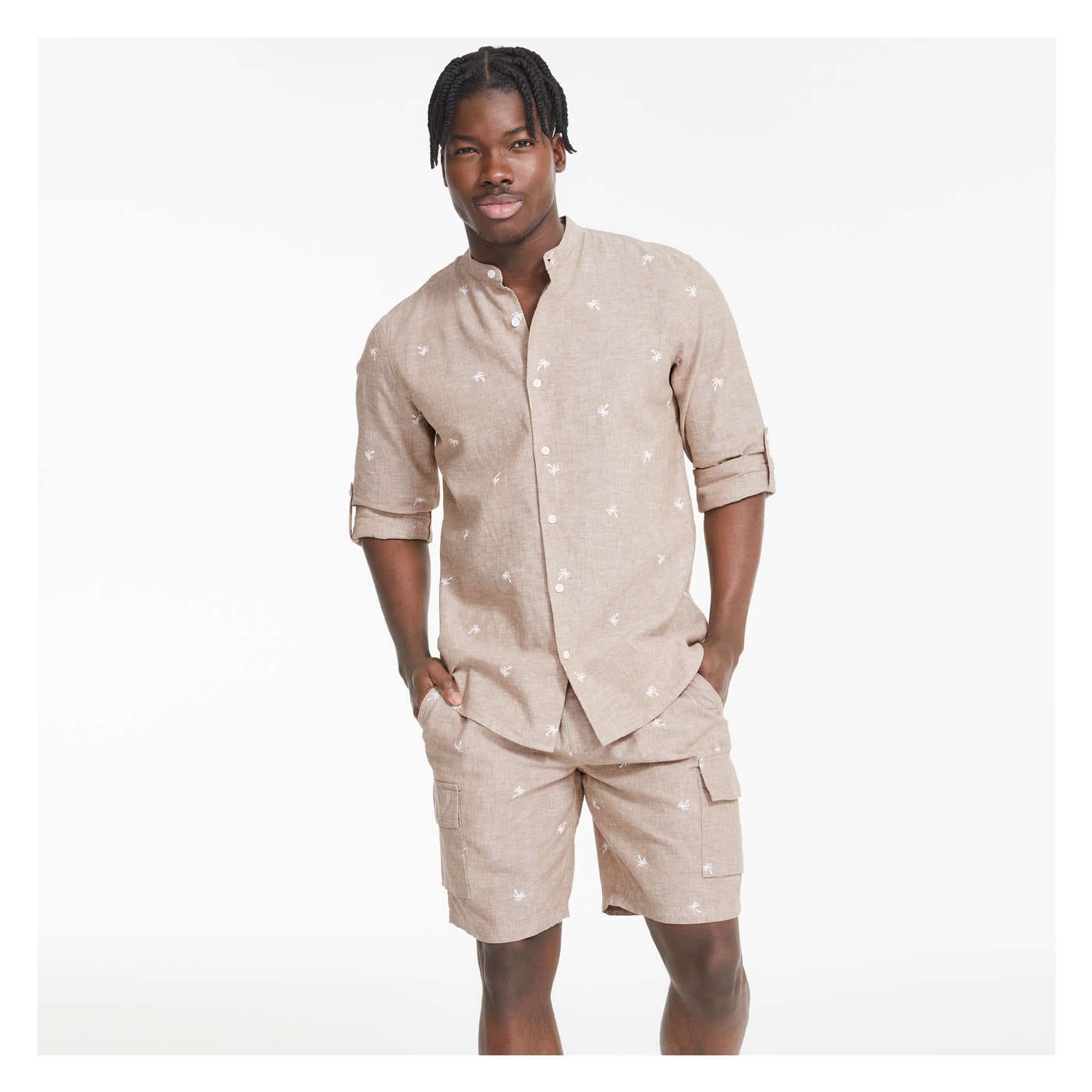 Men's Linen-Blend Cargo Short