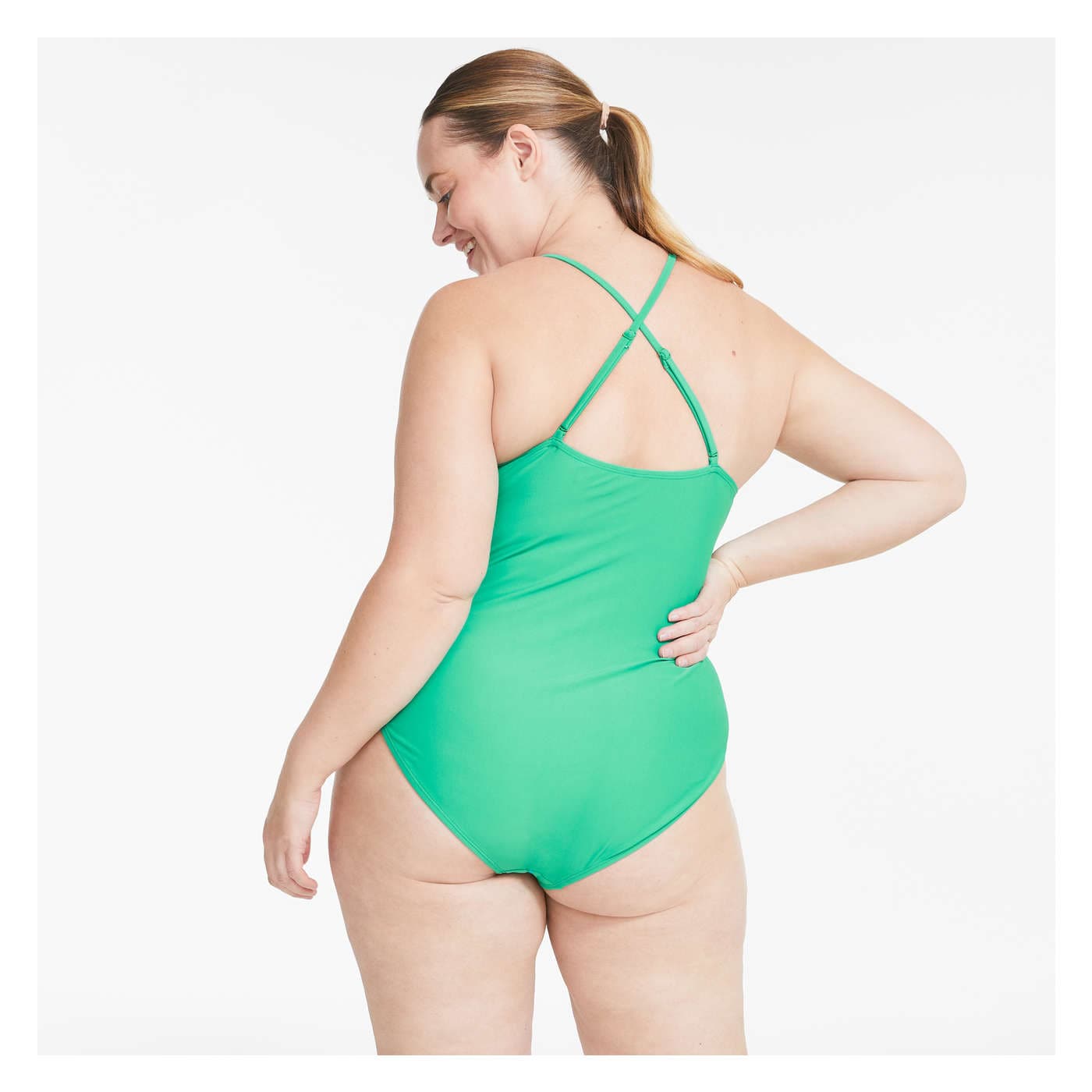 Women+ Cross-Back Strap Swimsuit
