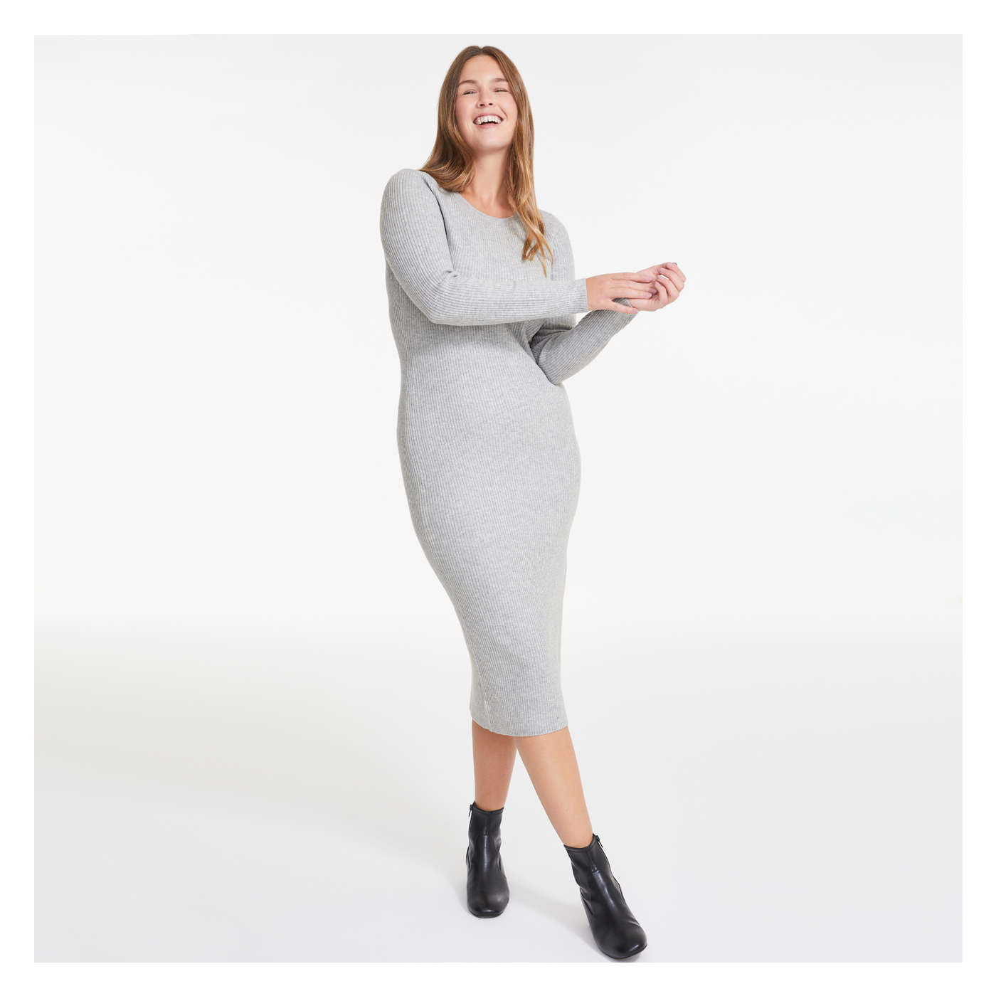 Rib Knit Midi Dress