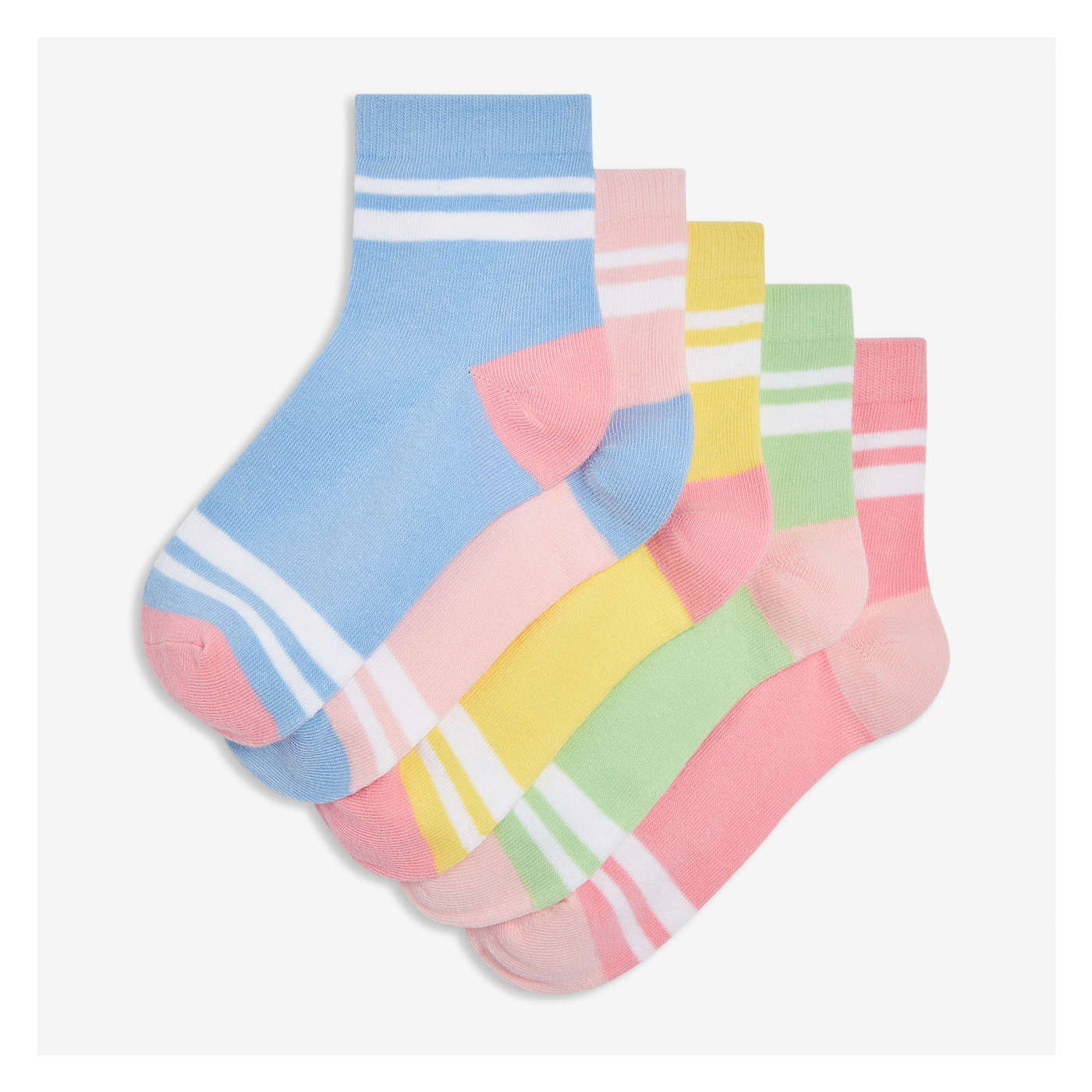 Kid Girls' 5 Pack Quarter-Crew Socks