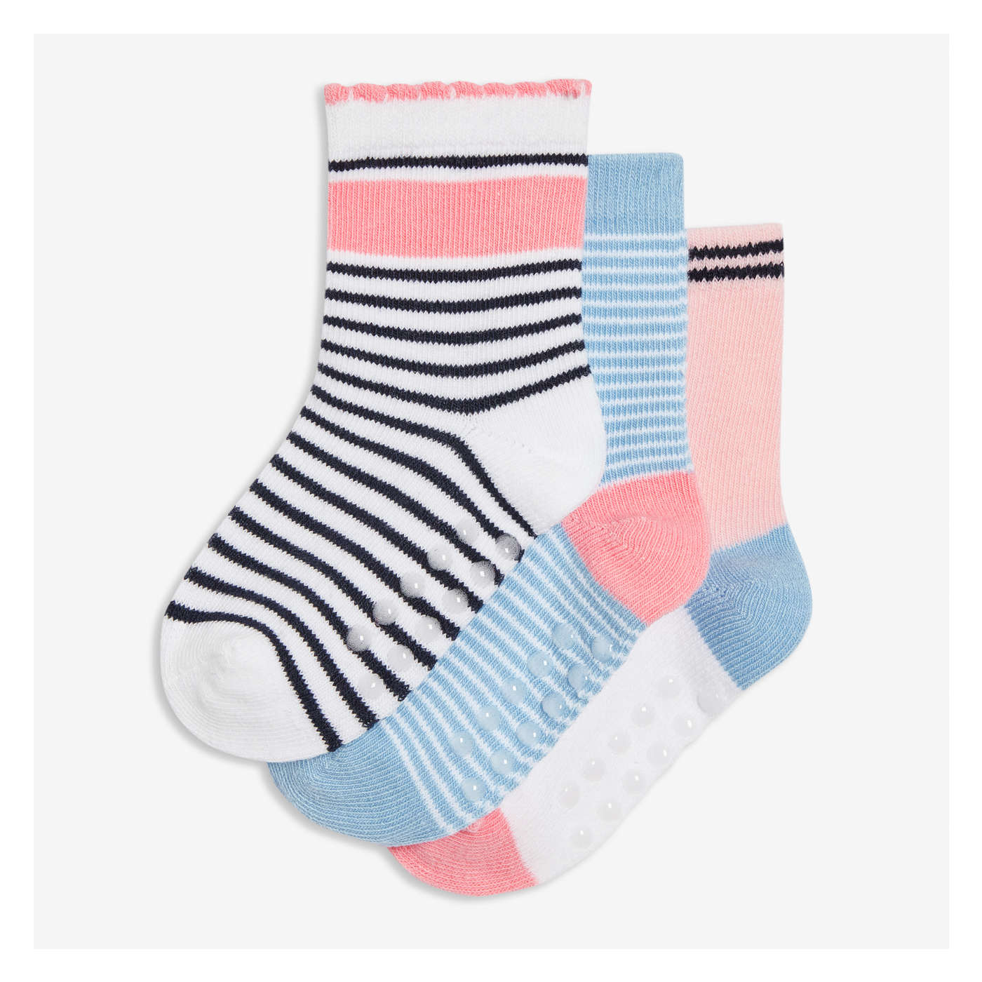 Baby Girls' 3 Pack Crew Socks
